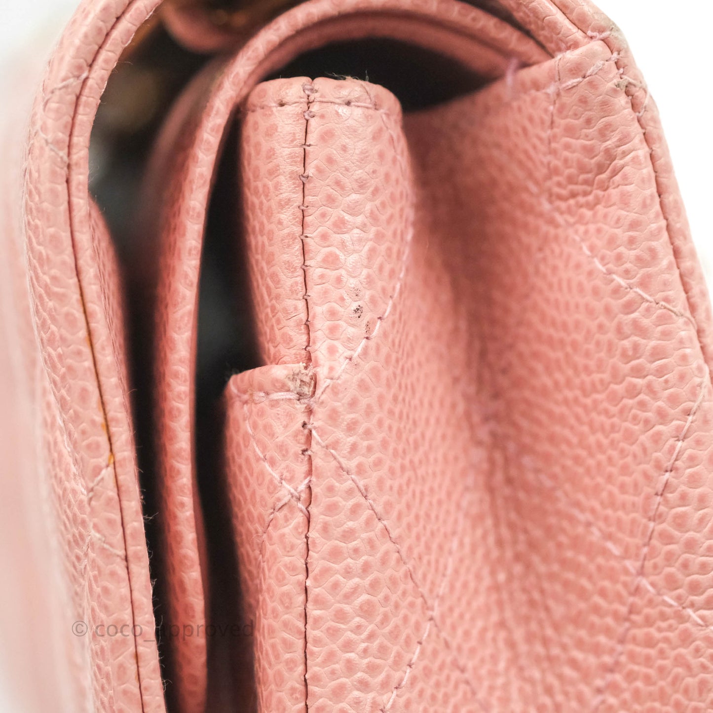 Chanel Vintage Classic M/L Medium Flap Quilted Pink Caviar 24K Gold Hardware