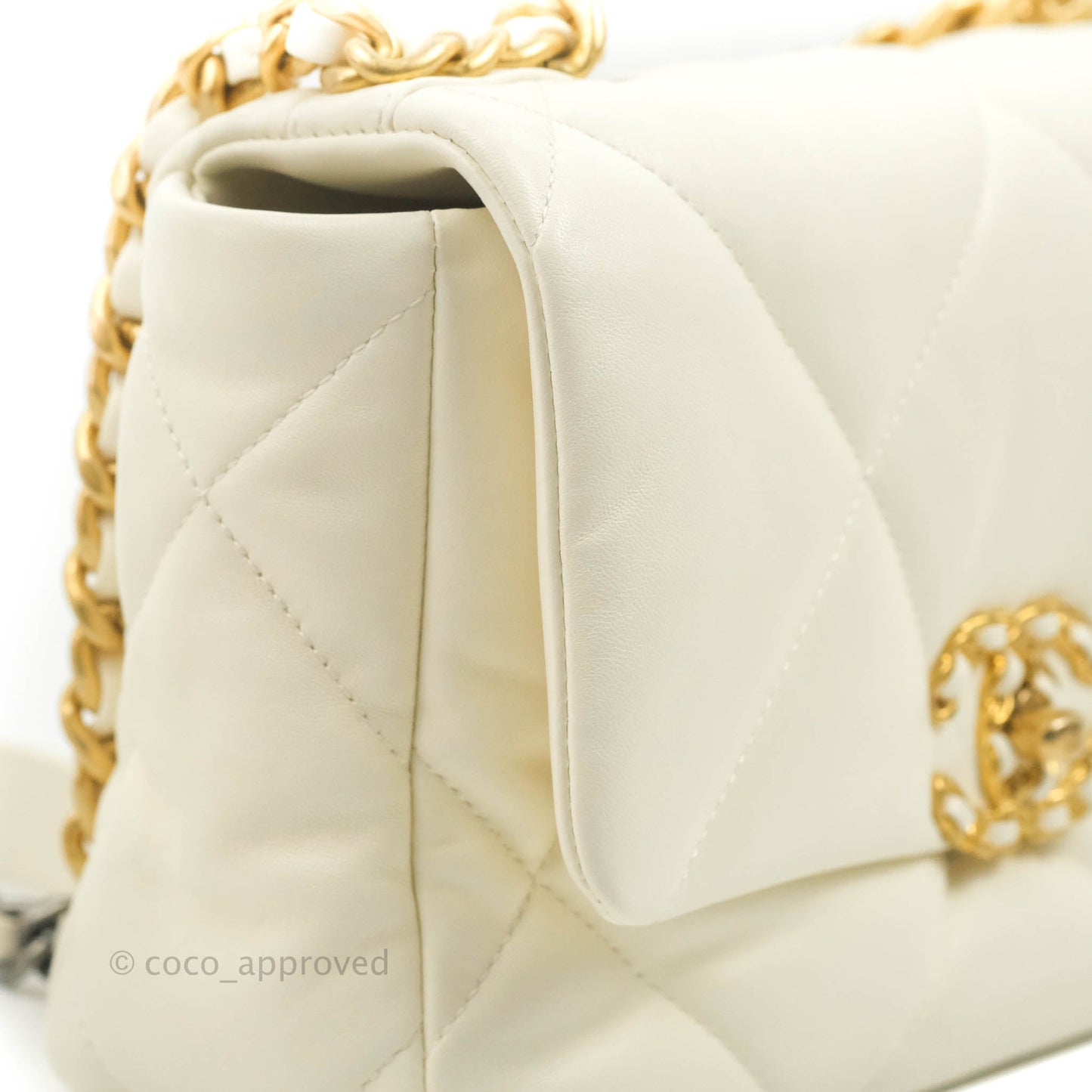 Chanel 19 Small White Mixed Hardware
