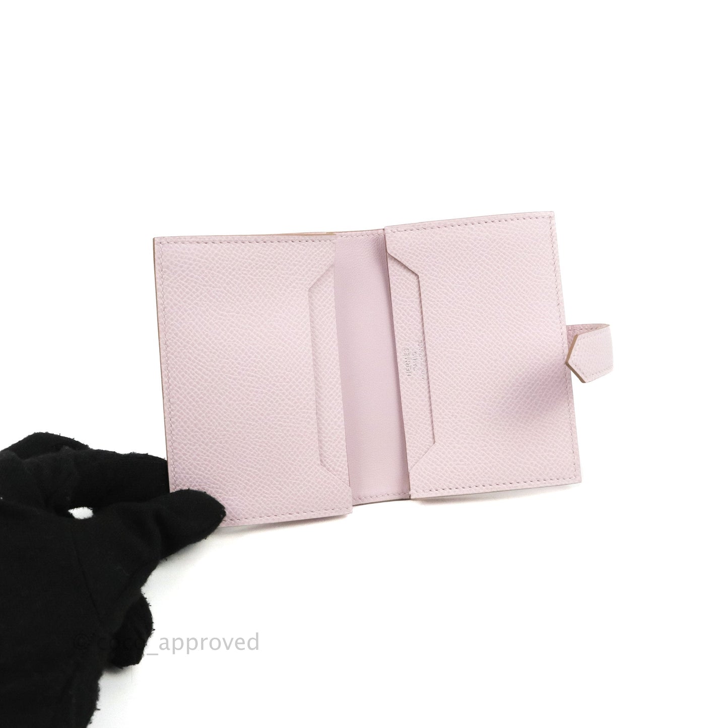 Hermes Bearn Card Holder Epsom Mauve Pale Palladium Hardware