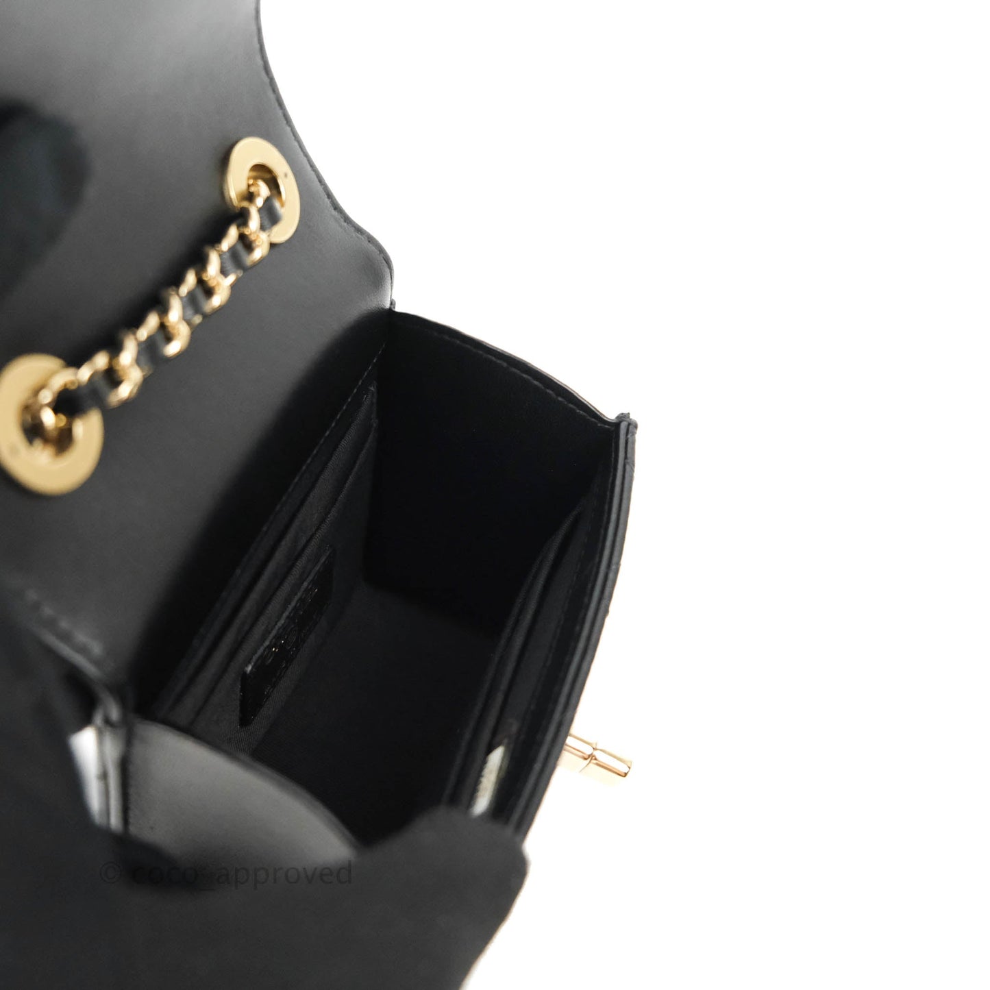 Chanel Mini Quilted Trendy CC Clutch With Chain Black Lambskin Gold Hardware