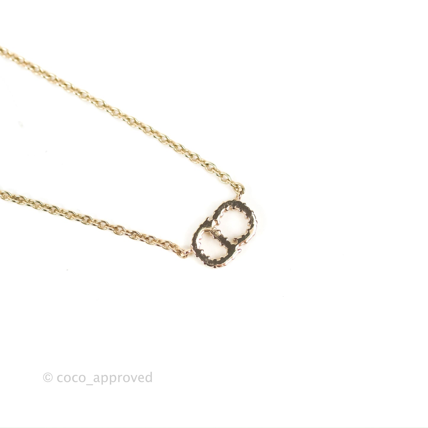 Christian Dior Petit CD Necklace Gold Tone
