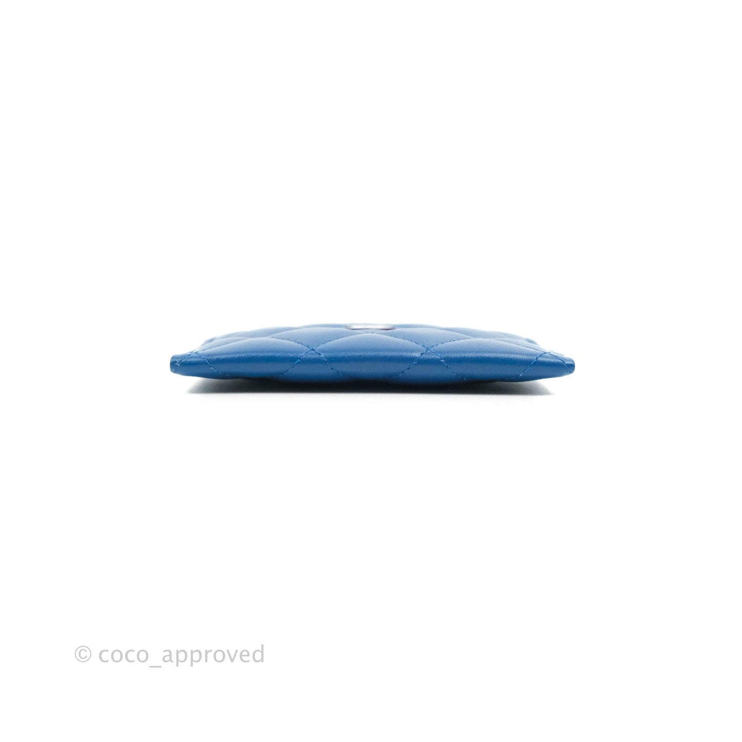 Chanel CC Card Holder Blue Lambskin Rainbow Hardware