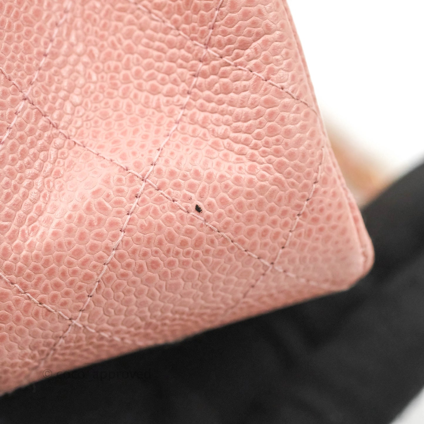 Chanel Vintage Classic M/L Medium Flap Quilted Pink Caviar 24K Gold Hardware