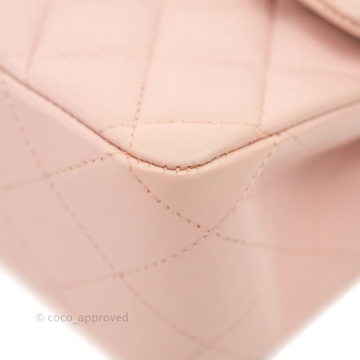 Chanel Classic M/L Medium Flap Quilted Light Pink Lambskin Matte Gold Hardware