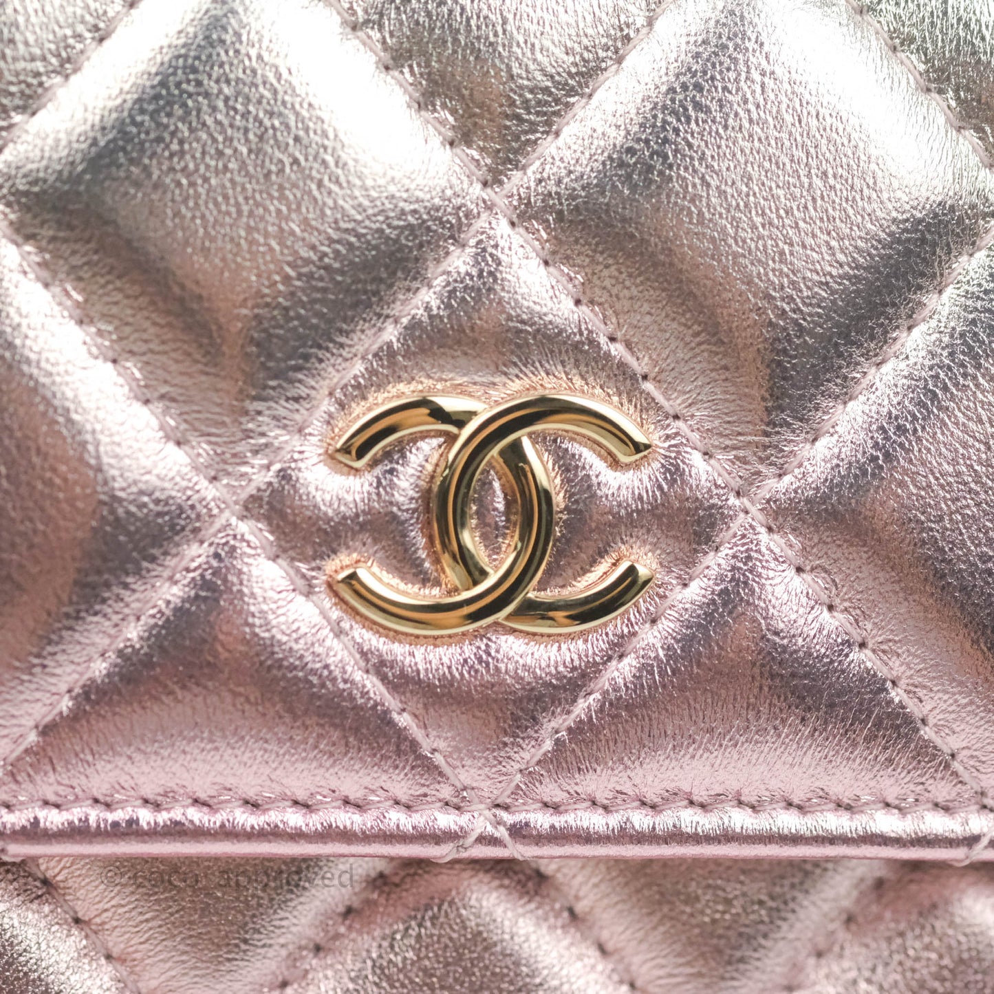Chanel Quilted Clutch with Chain Metallic Gradient Pink/Silver Lambskin