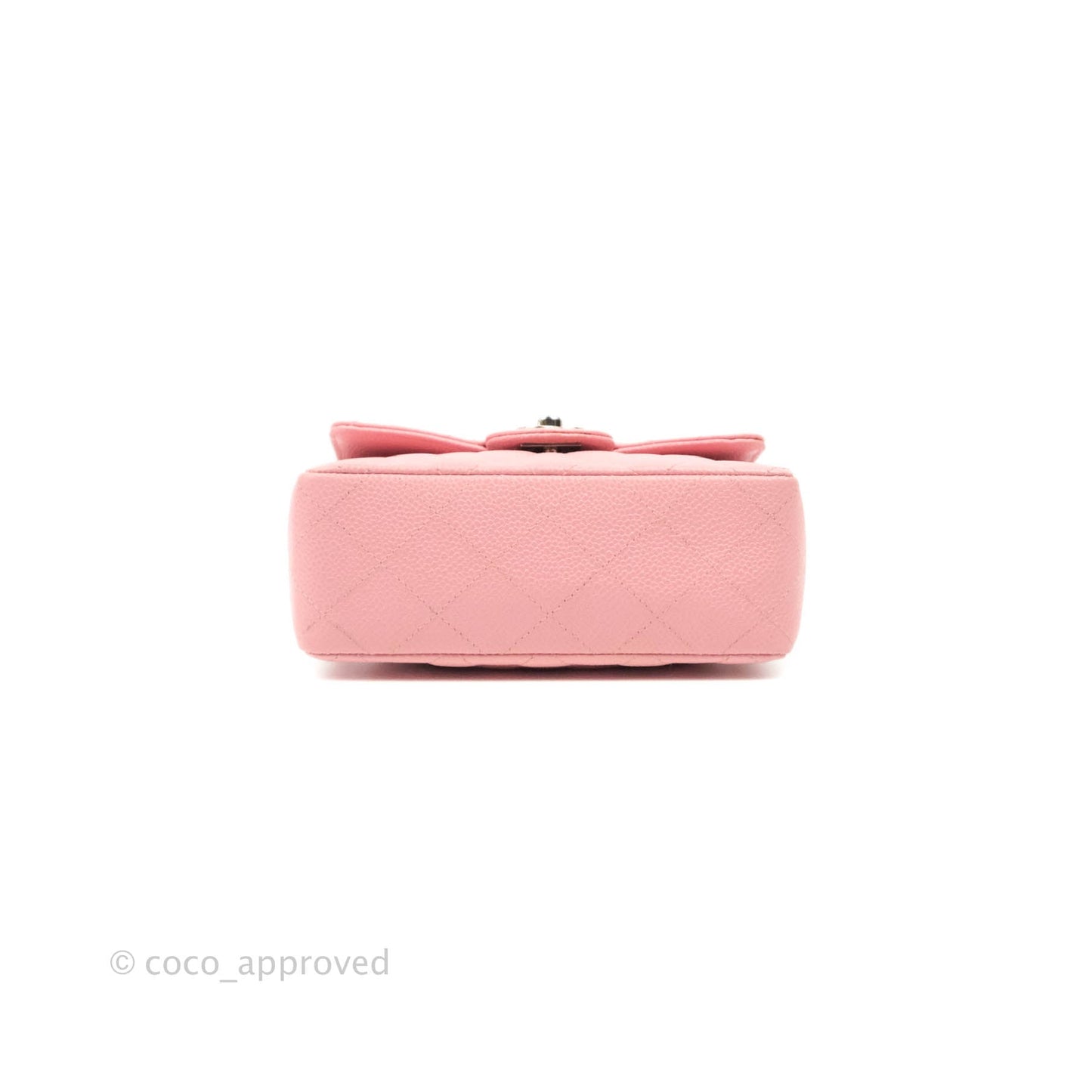 Chanel Quilted Vintage Mini Square Flap Pink Caviar Silver Hardware