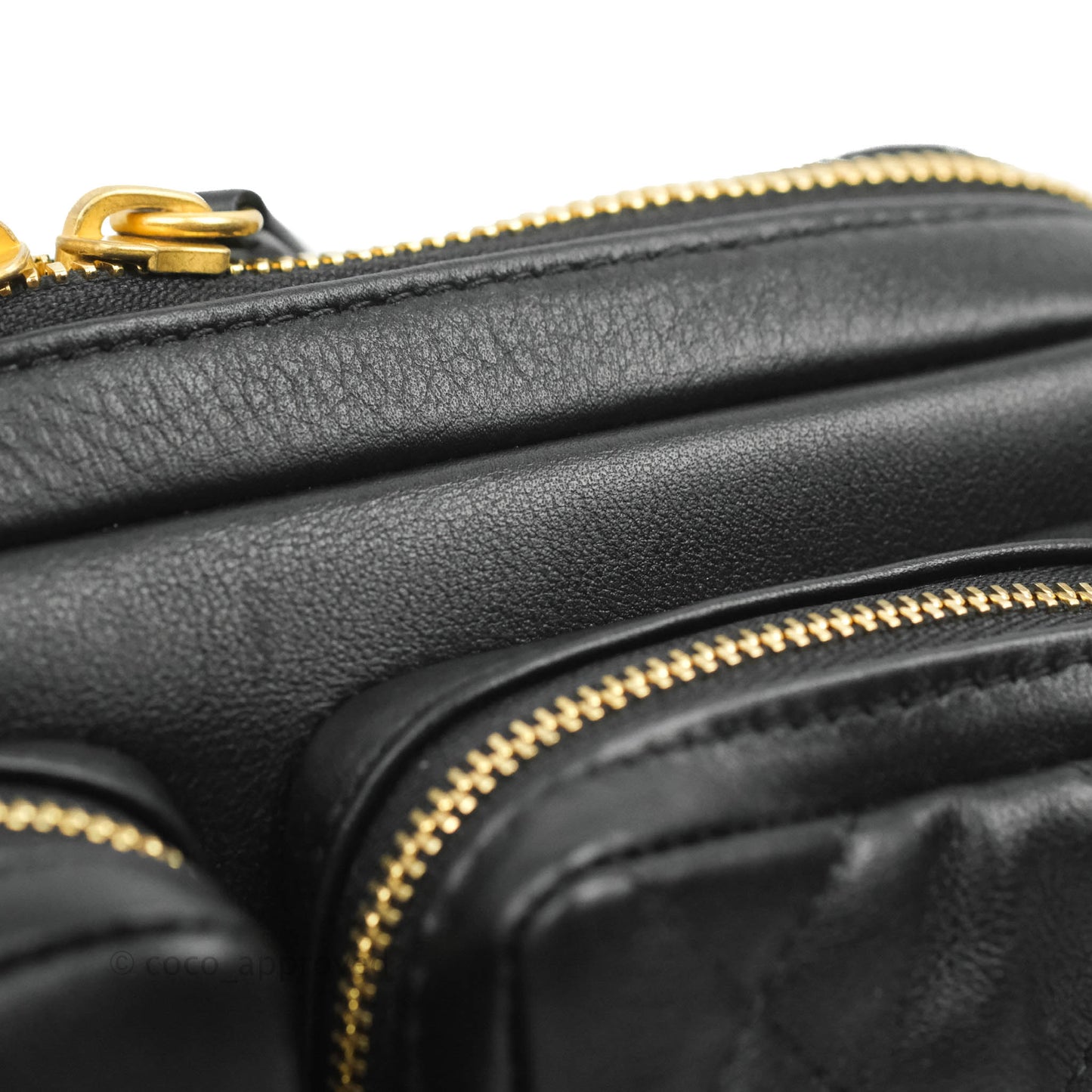 Chanel Quilted Small Camera Case Black Calfskin