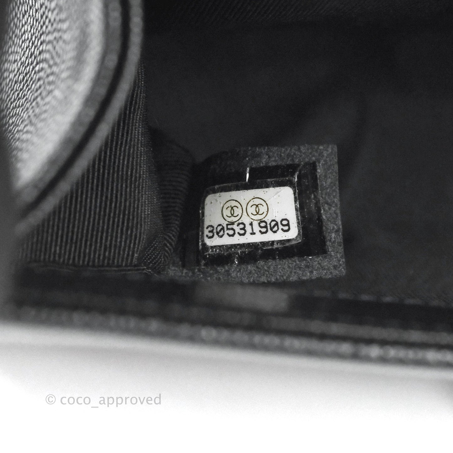 Chanel Small Quilted Boy Bag Black Caviar Ruthenium Hardware