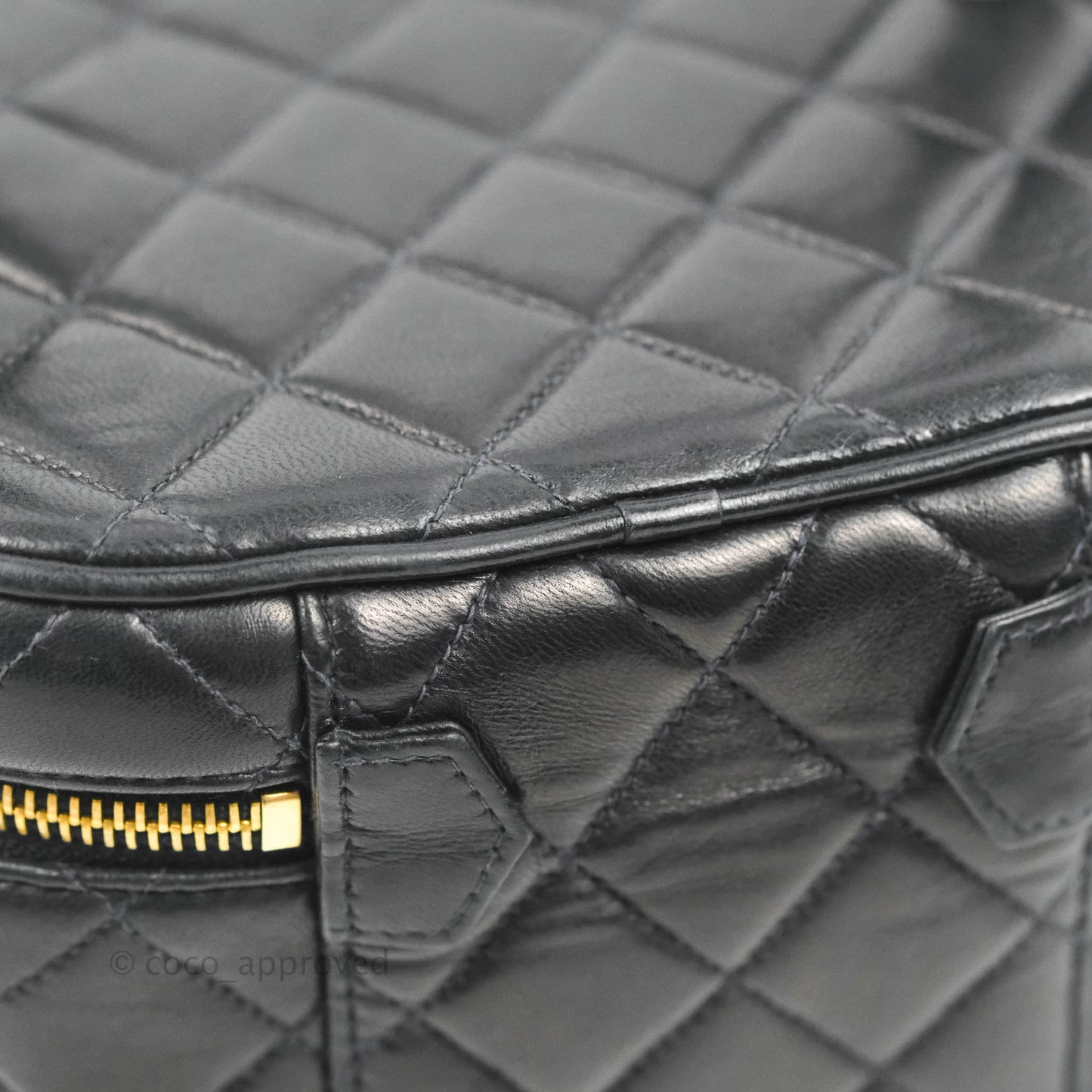 Chanel Vintage Vanity Case Very Dark Navy Lambskin