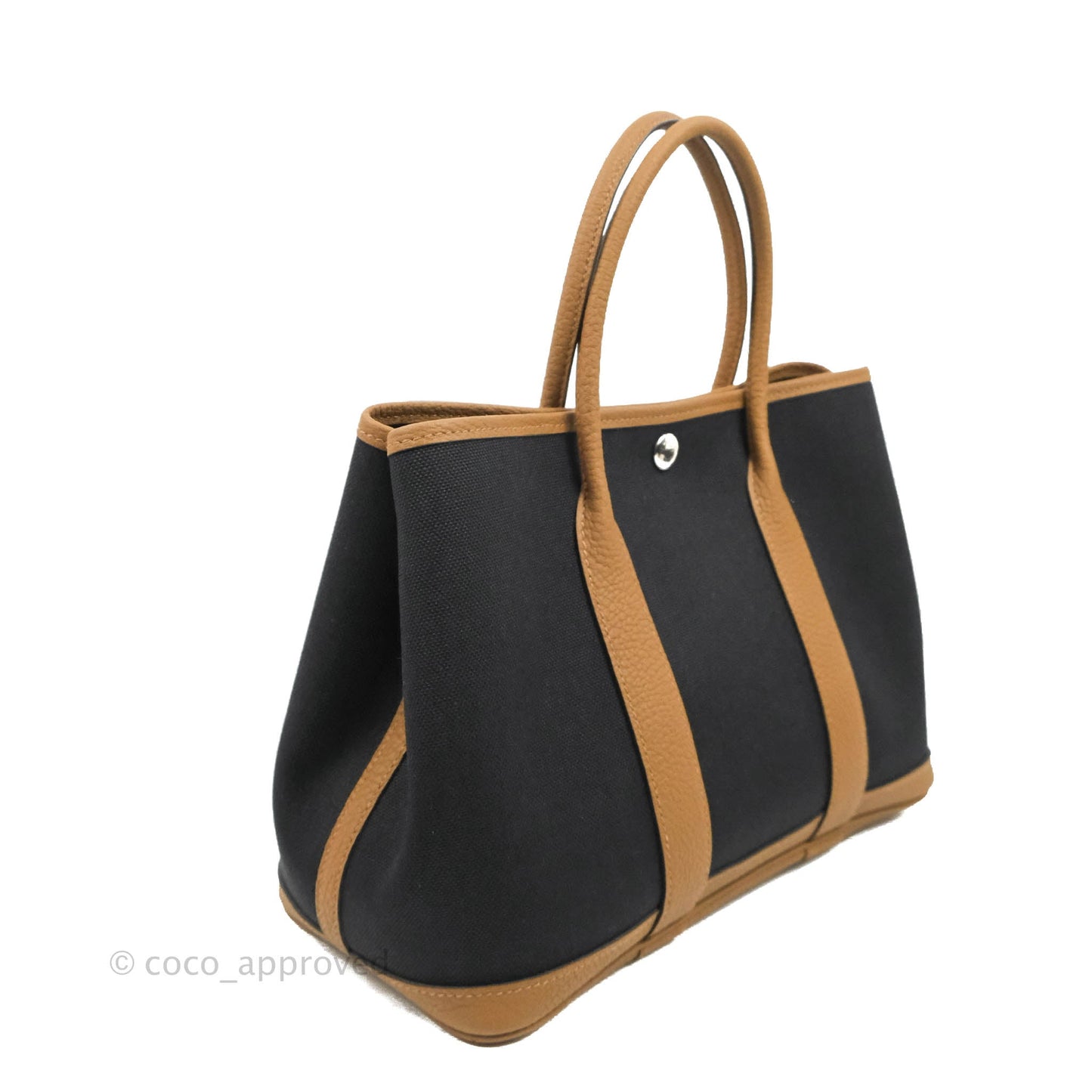 Hermès Garden Party 30 Black Canvas Alezan Negonda