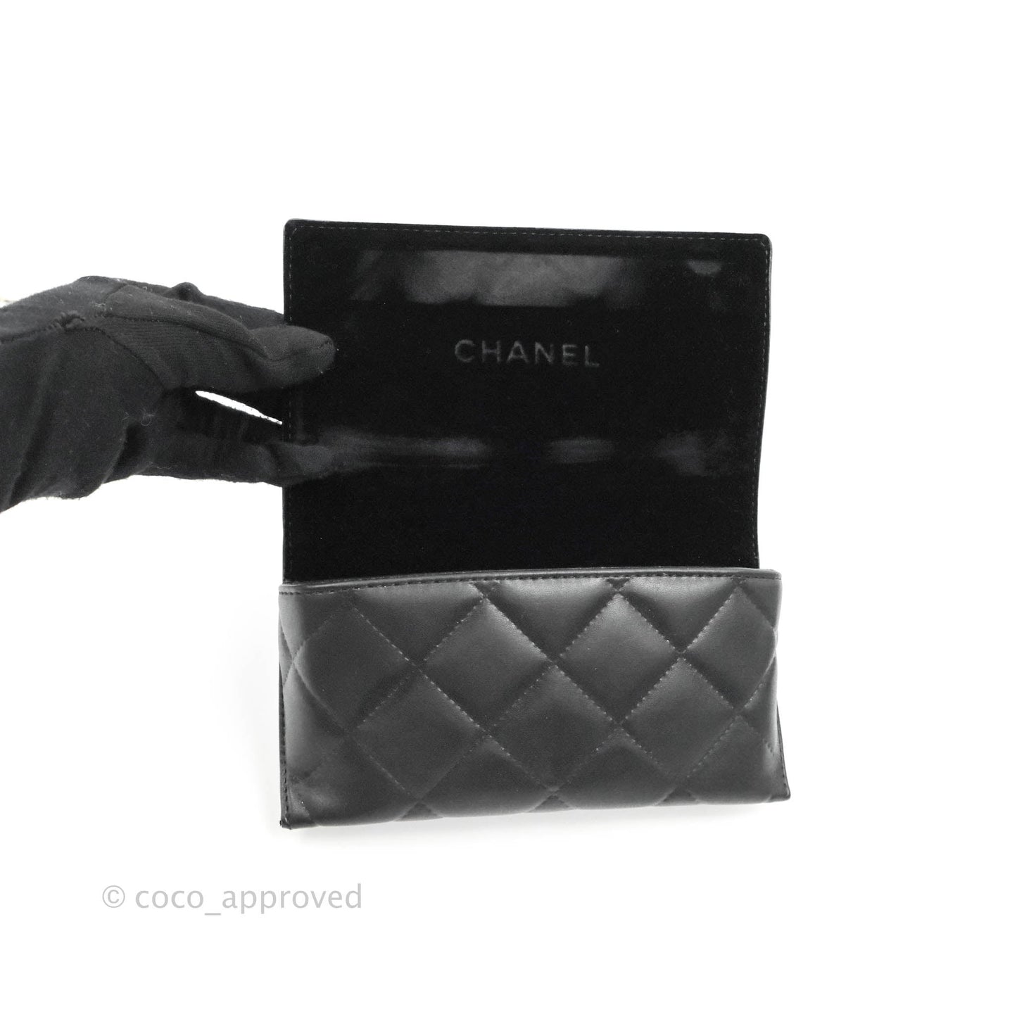 Chanel Black Acetate Frame Gradient Chain-Link Sunglasses Gold Tone