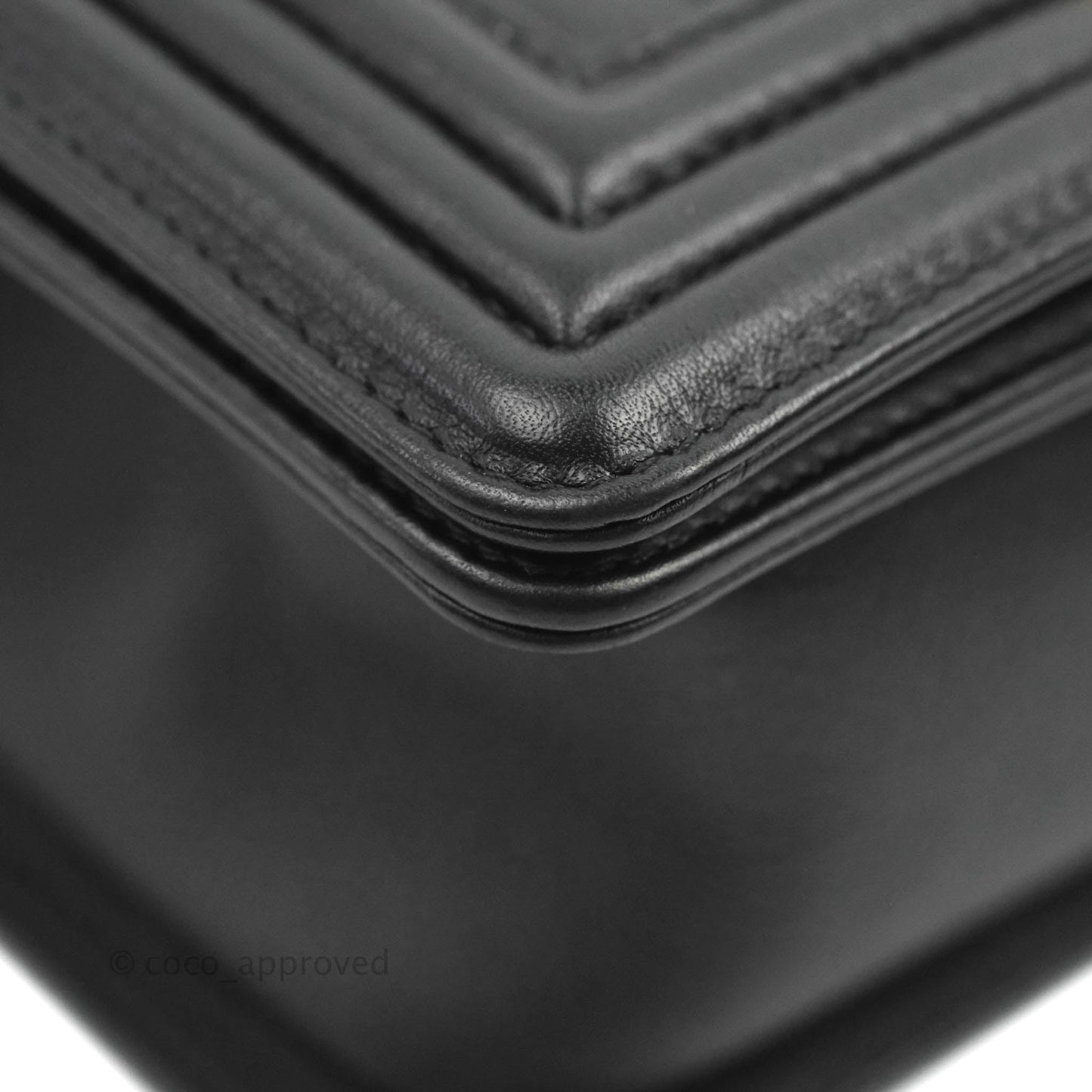Chanel Quilted Small Boy Black Calfskin Aged Gold Hardware