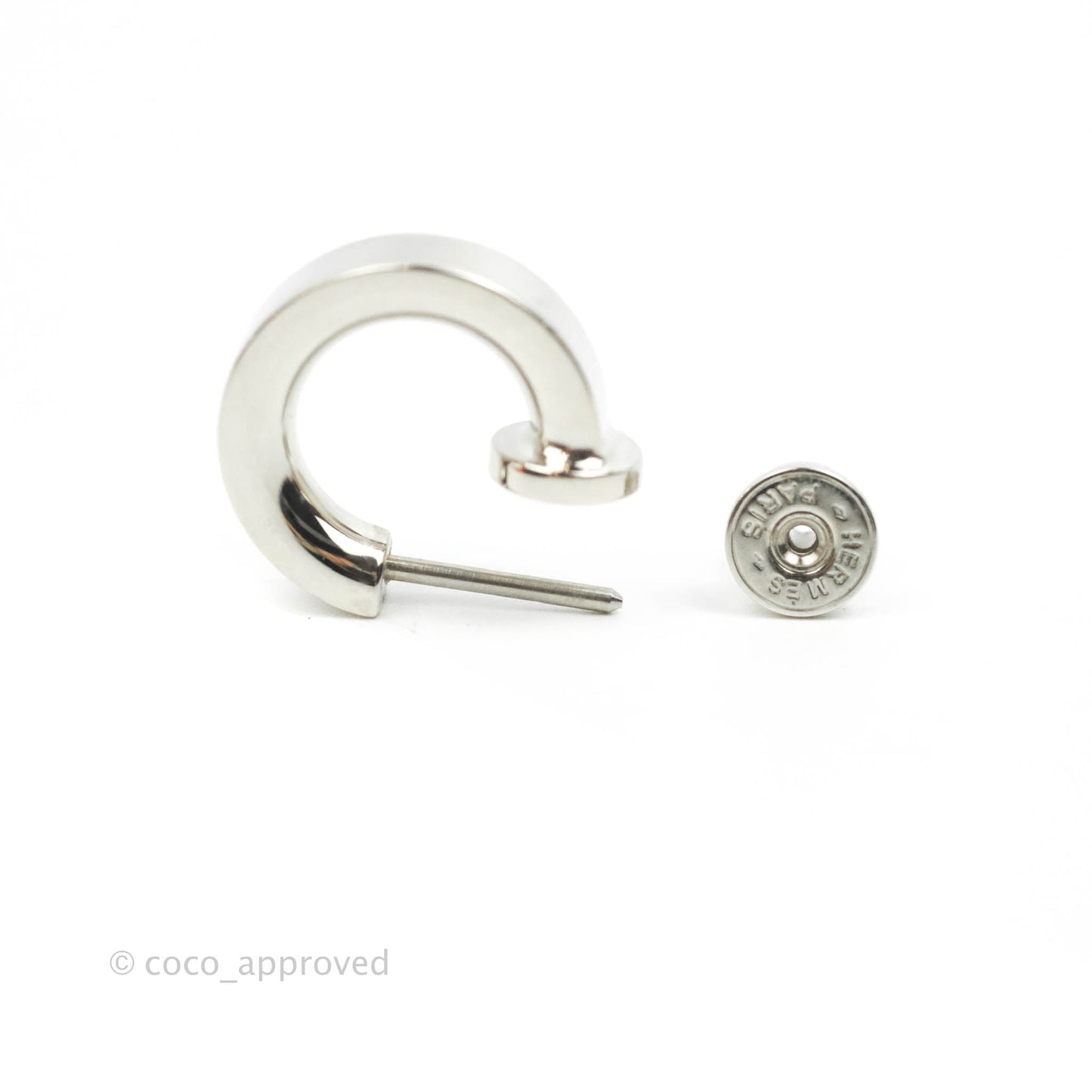 Hermès O'Kelly Earrings Pink Swift Palladium Hardware