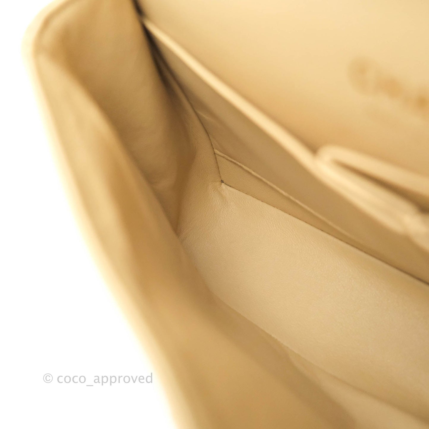 Chanel Classic Medium Flap Quilted Beige Caviar Gold Hardware