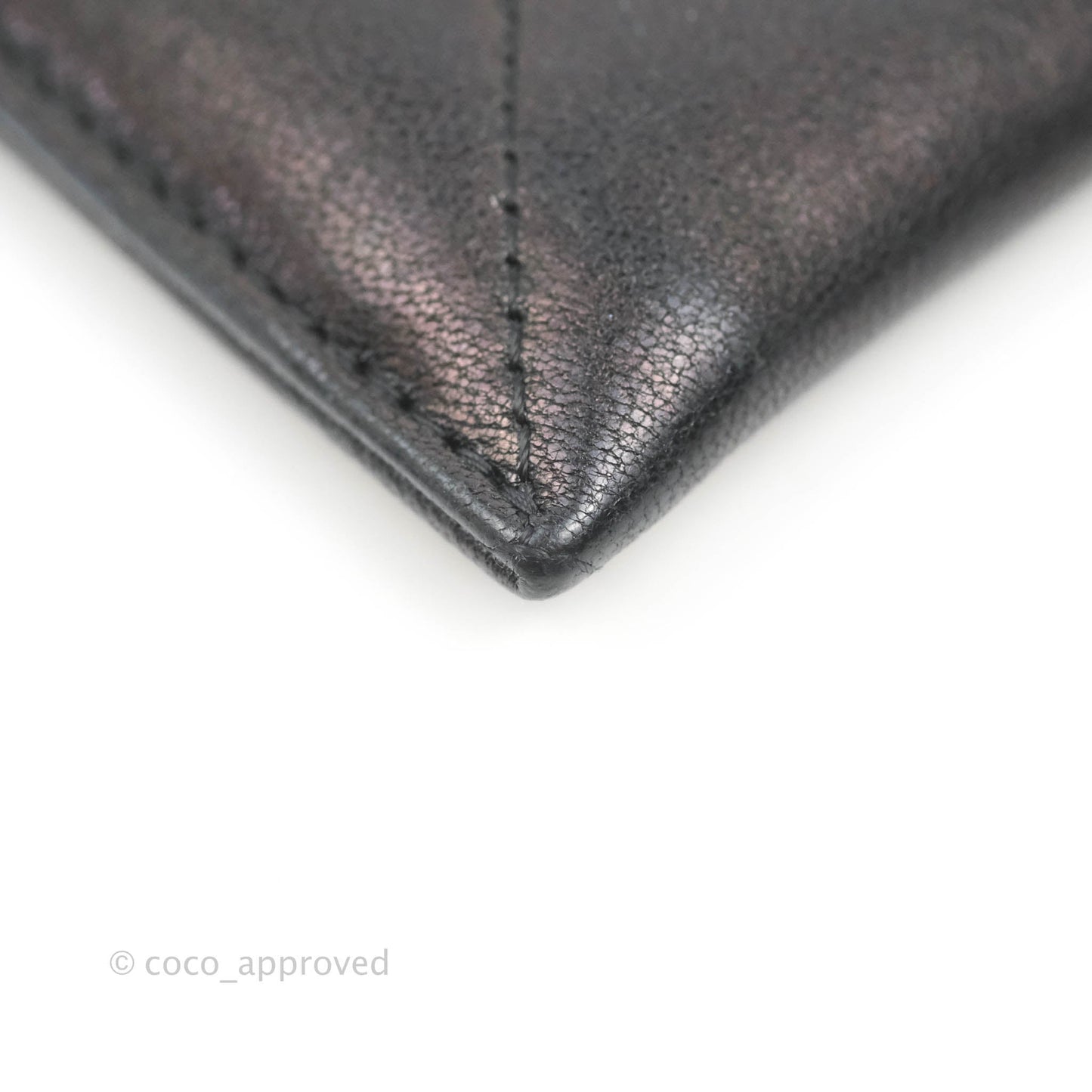 Chanel 19 Quilted Iridescent Black Flat Card Holder