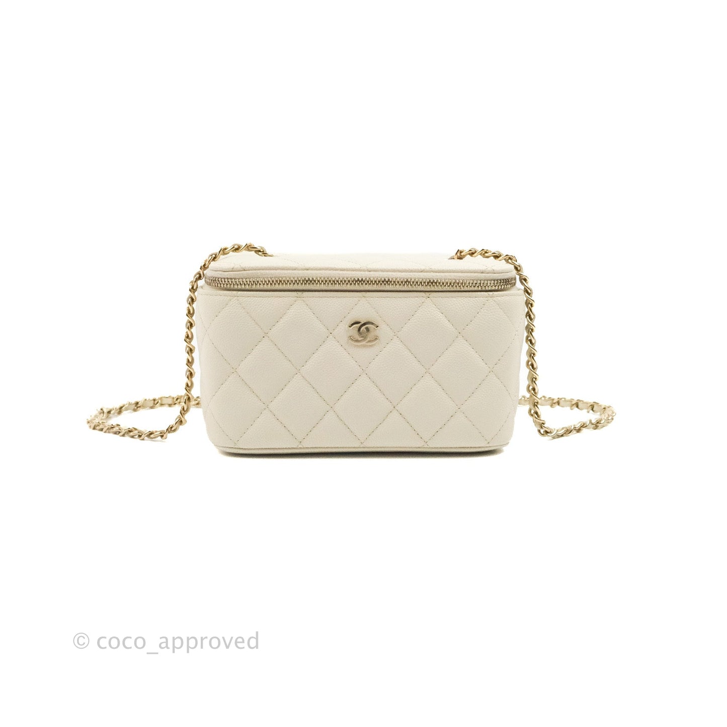 Chanel Classic Vanity with Chain Ivory Caviar Gold Hardware