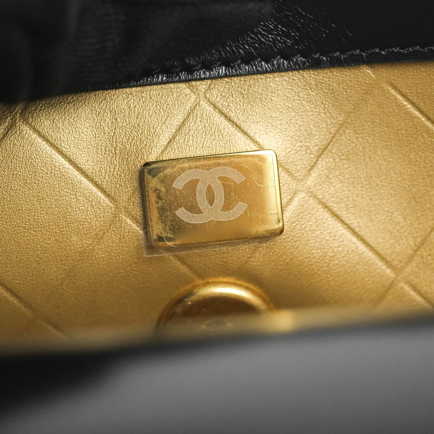 Chanel Mini Flap Bag Black Calfskin Aged Gold Hardware 21B