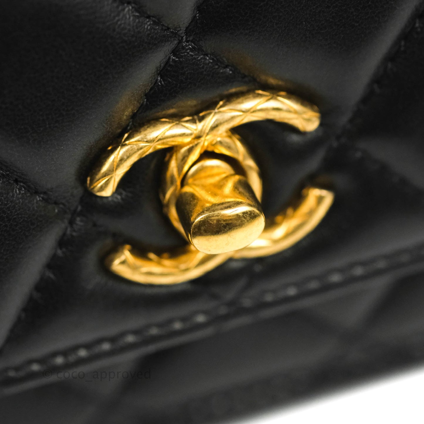 Chanel Quilted Wallet on Chain WOC Adjustable Chain Black Lambskin Aged Gold Hardware 22K
