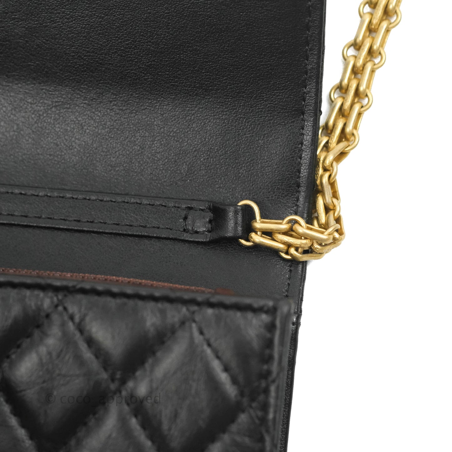Chanel Reissue 2.55 Clutch With Chain Black Crumpled Calfskin Aged Gold Hardware
