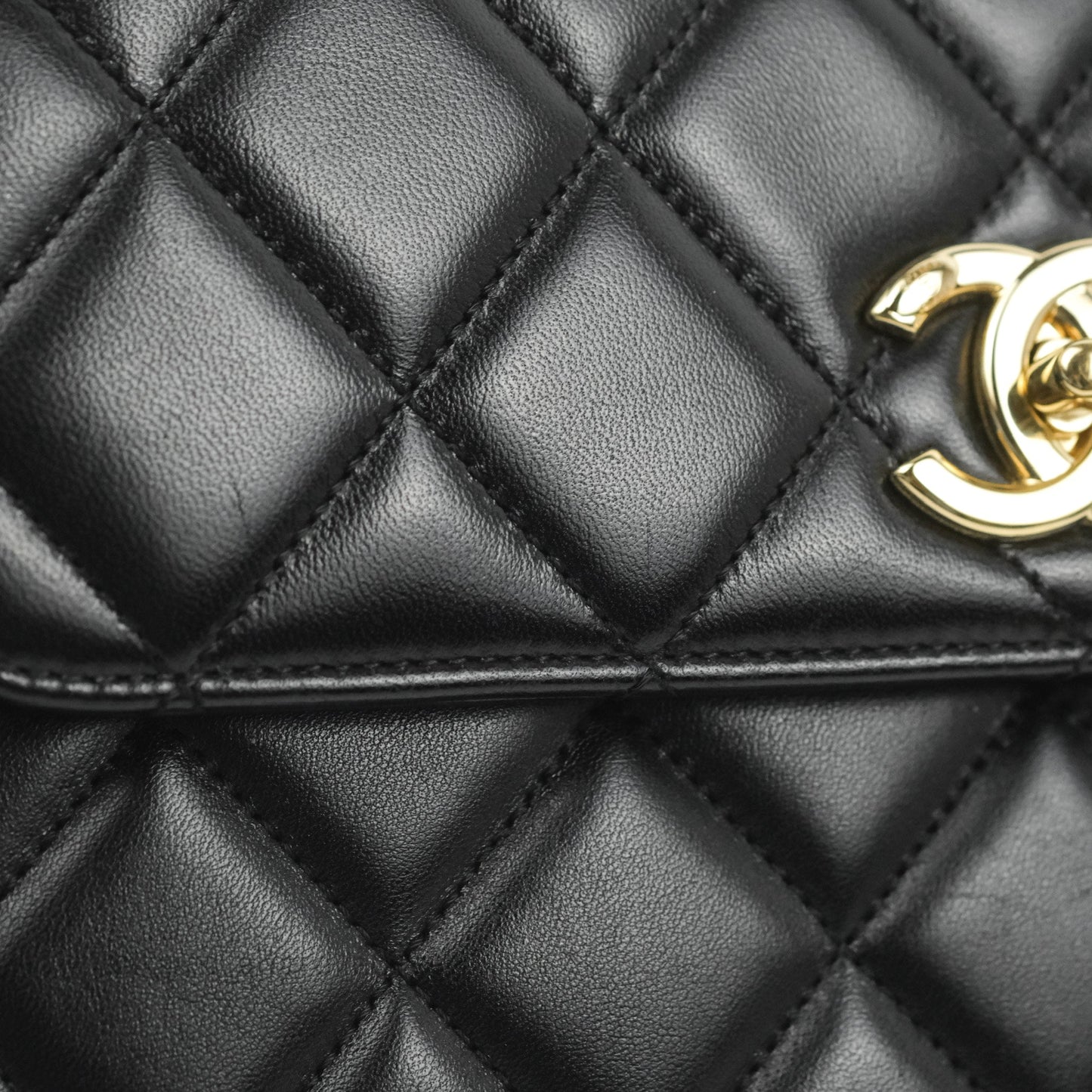 Chanel Small Trendy CC Black Lambskin Gold Hardware