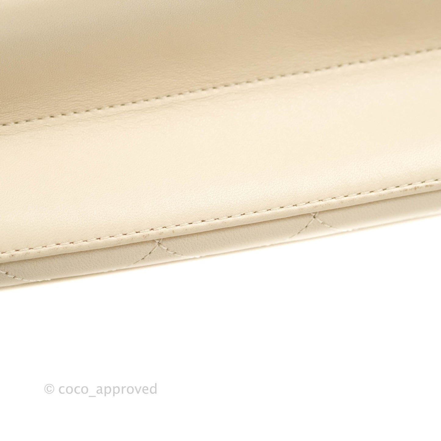 Chanel Small Flat Quilted Coco Luxe Flap Bag Light Beige Aged Gold Hardware