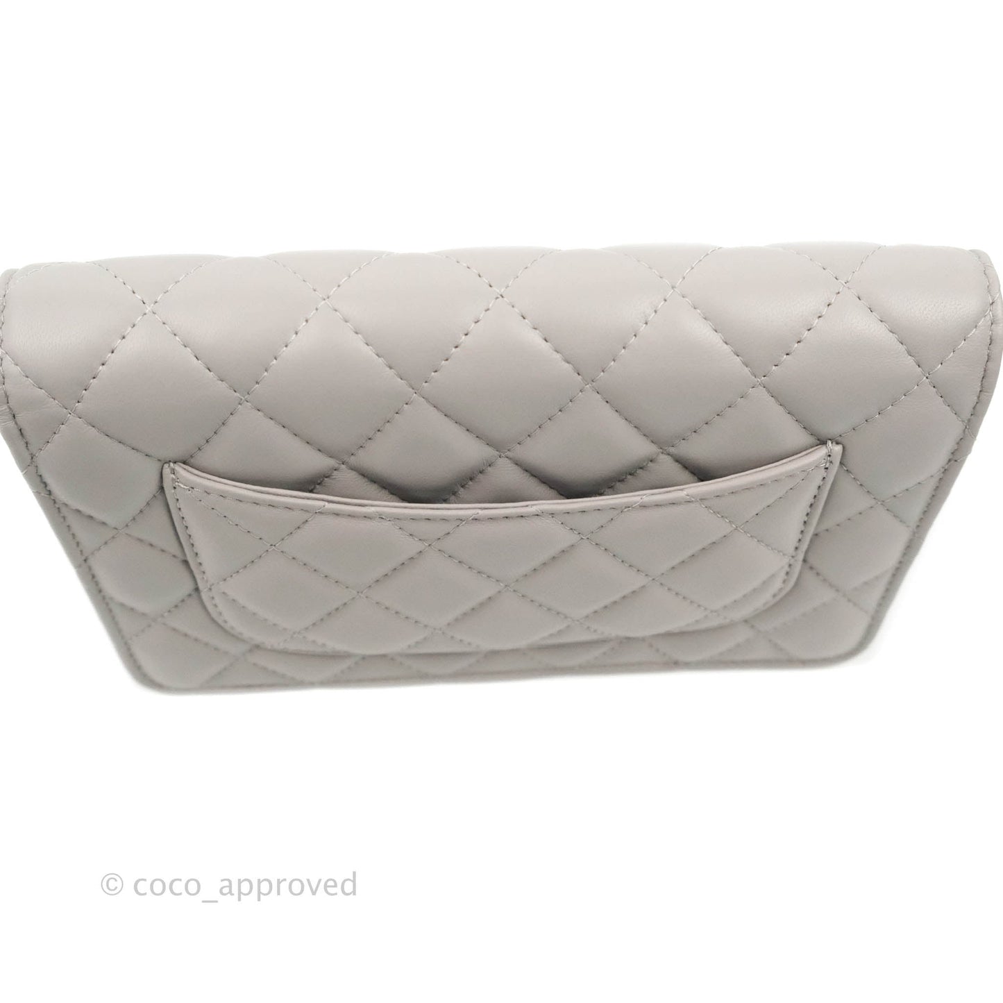 Chanel Quilted Pearl Crush Wallet on Chain WOC Grey Lambskin Aged Gold Hardware