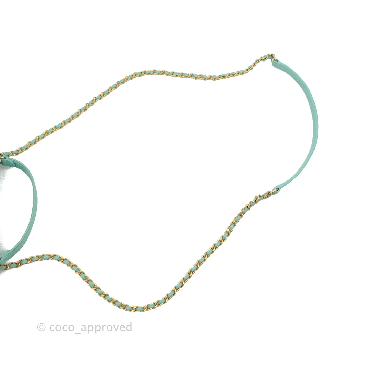 Chanel Quilted Small Day Trip Tiffany Blue Green Lambskin Aged Gold Hardware