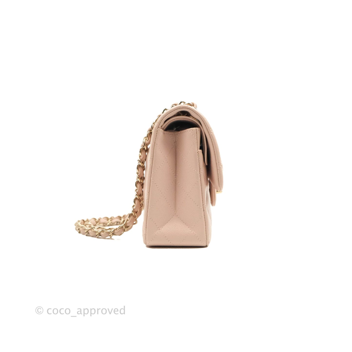 Chanel Small Classic Quilted Flap Rose Clair Pink Caviar Gold Hardware 21C