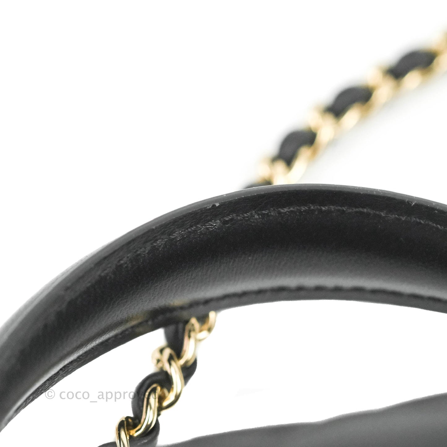 Chanel Top Handle Mini Rectangular Flap Bag Black Lambskin Gold Hardware
