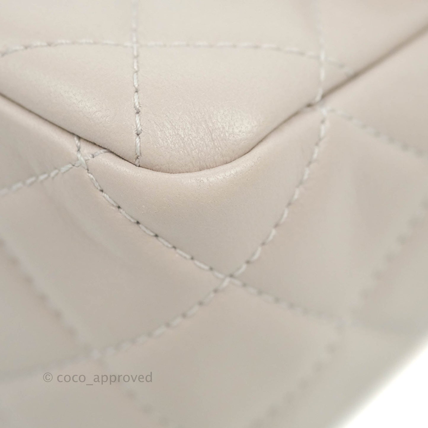 Chanel Mini Square Pearl Crush Quilted Pale Lilac Lambskin Gold Hardware
