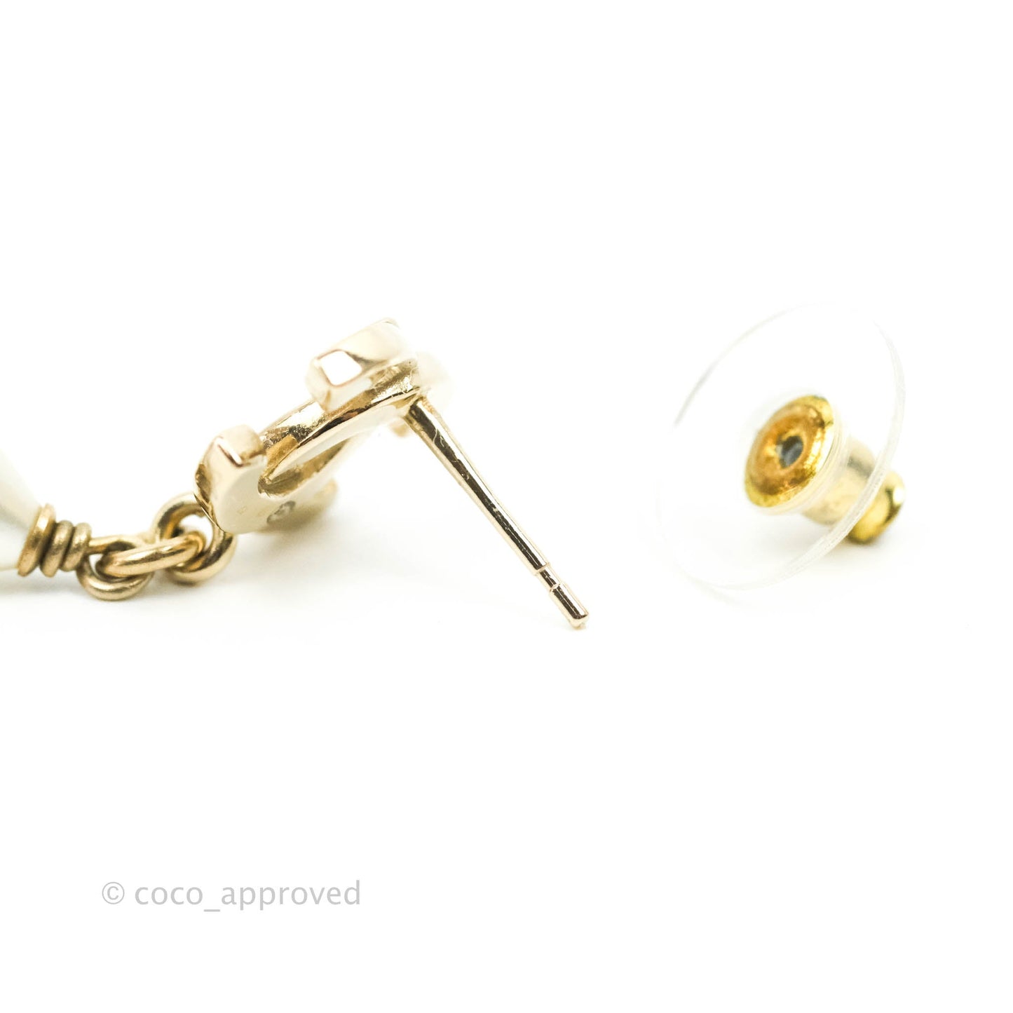 Chanel Crystal Pearl CC Fantasy Drop Earrings Gold Black 21A
