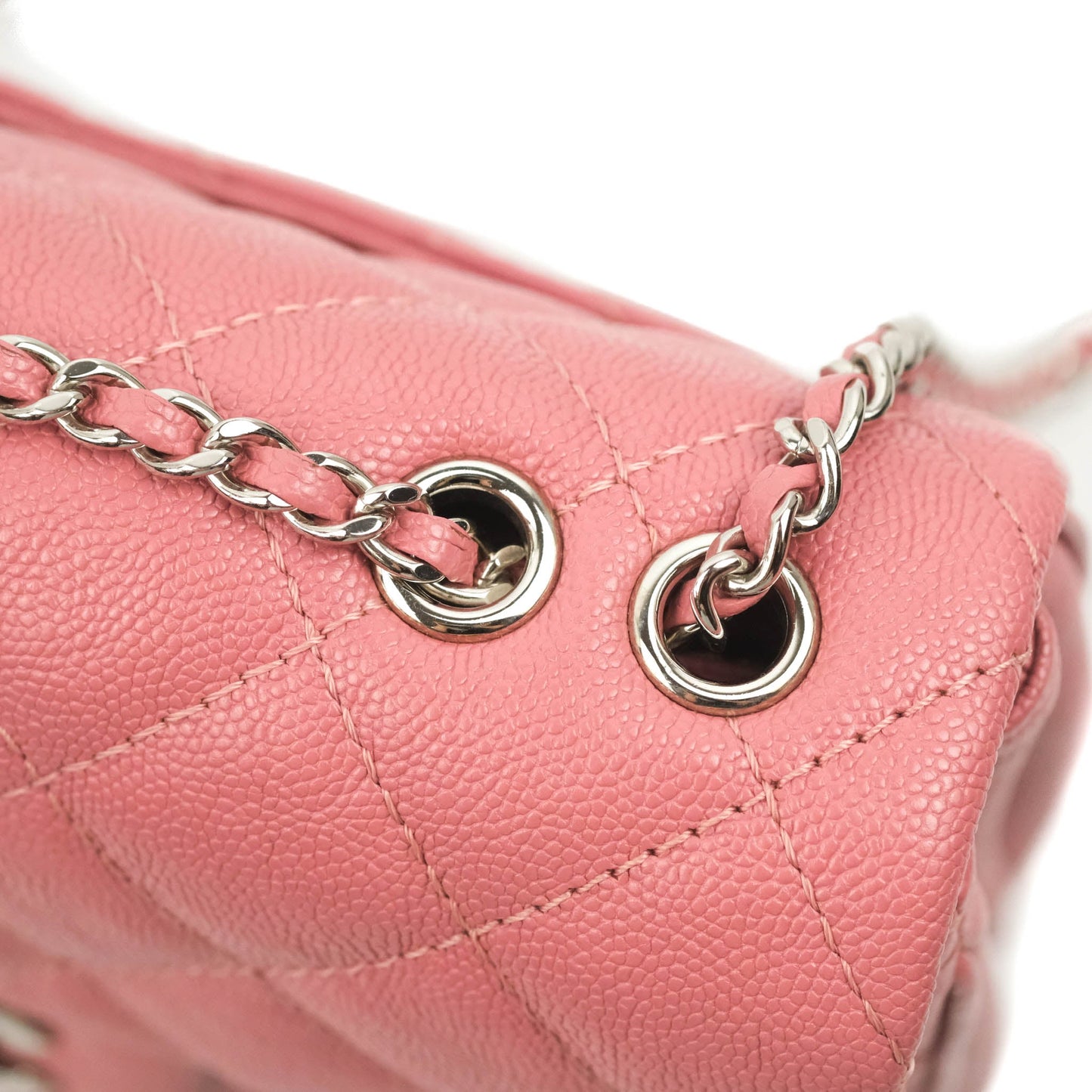 Chanel Caviar Quilted Small Urban Companion Flap Bag Pink Silver Hardware