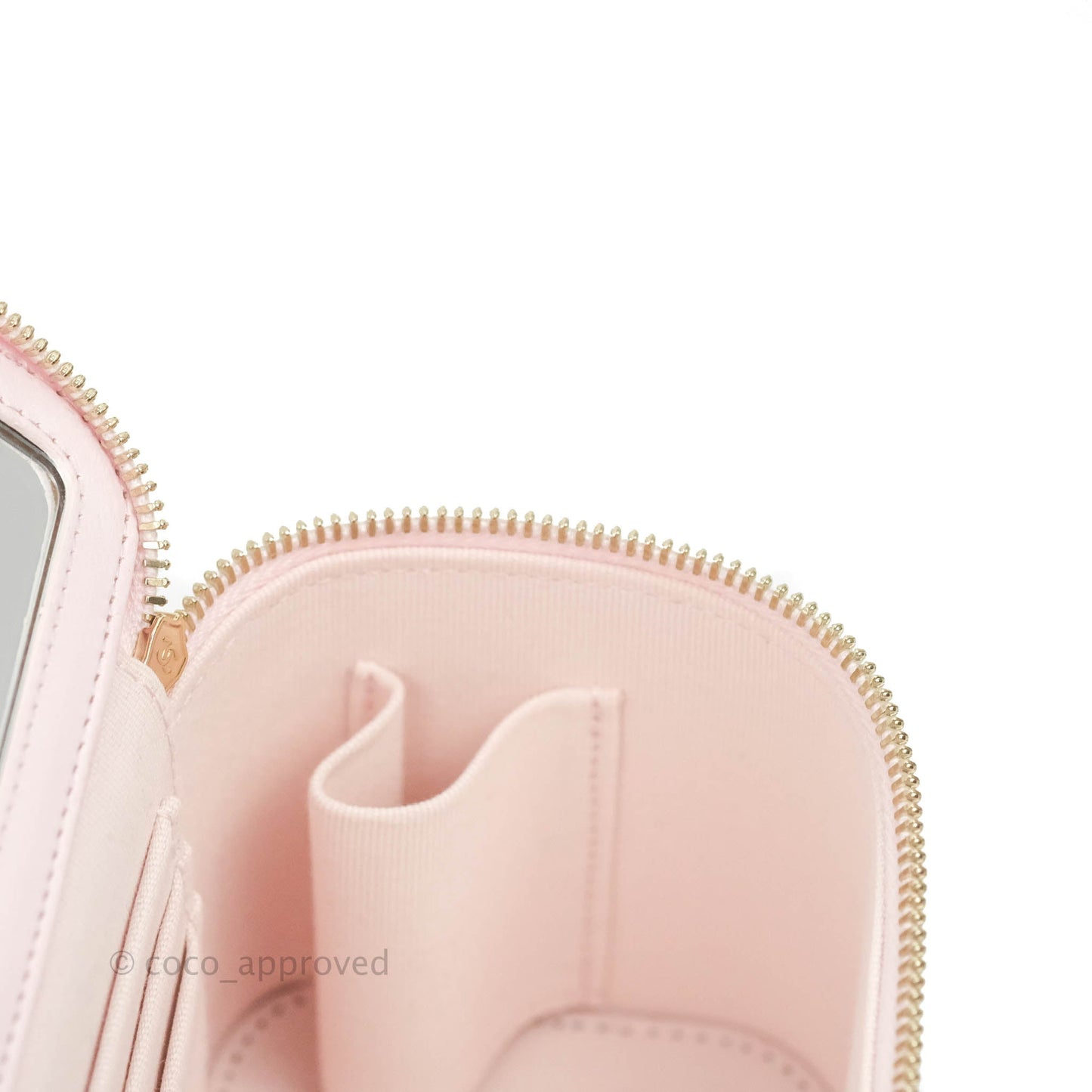 Chanel Top Handle Vanity with Chain Light Pink Lambskin Gold Hardware