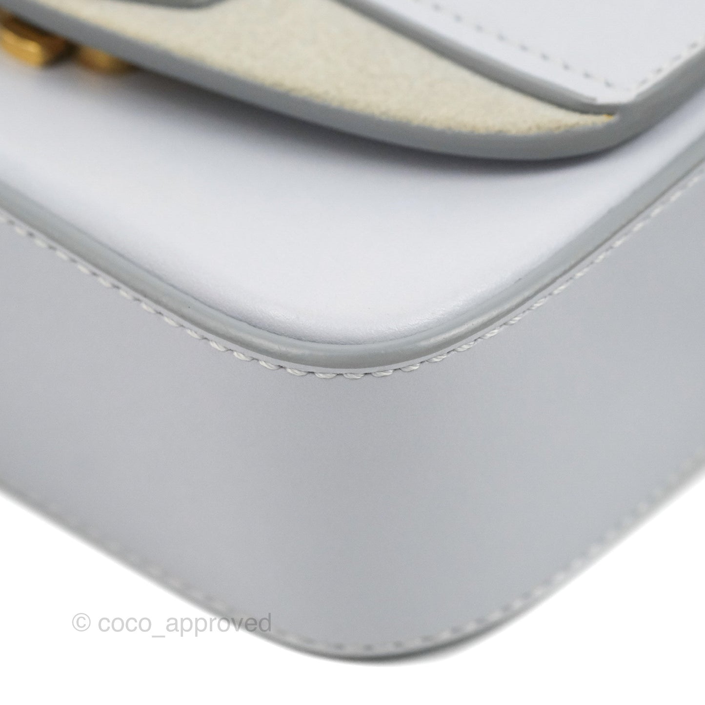 Chloé Mini C Bag Light Cloud Shiny/Suede Calfskin