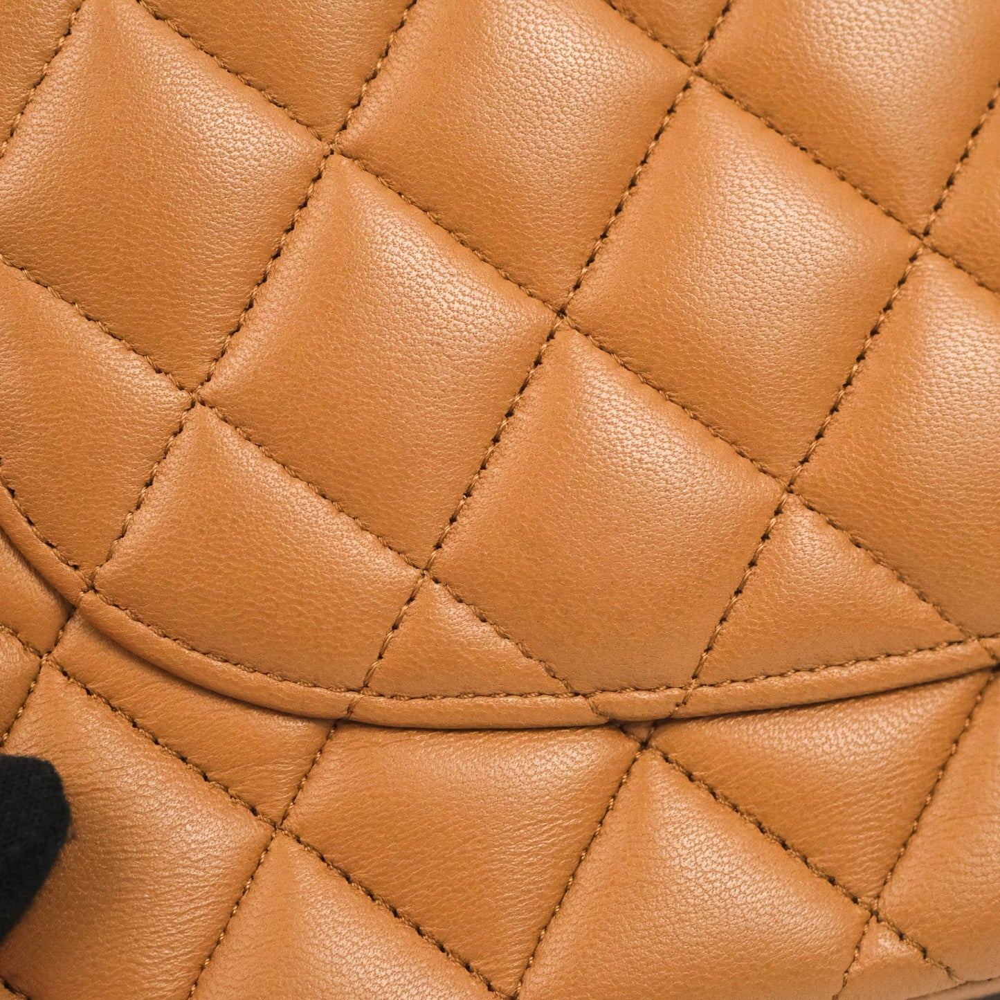 Chanel Classic M/L Medium Flap Quilted Dark Beige Caramel Lambskin Gold Hardware