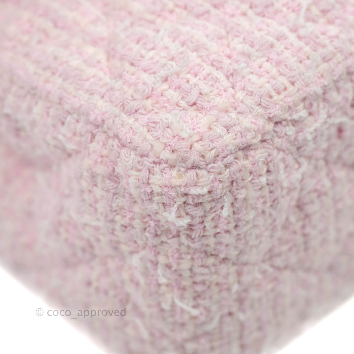 Chanel Classic M/L Medium Quilted Double Flap Bag Pink Tweed Gold Hardware