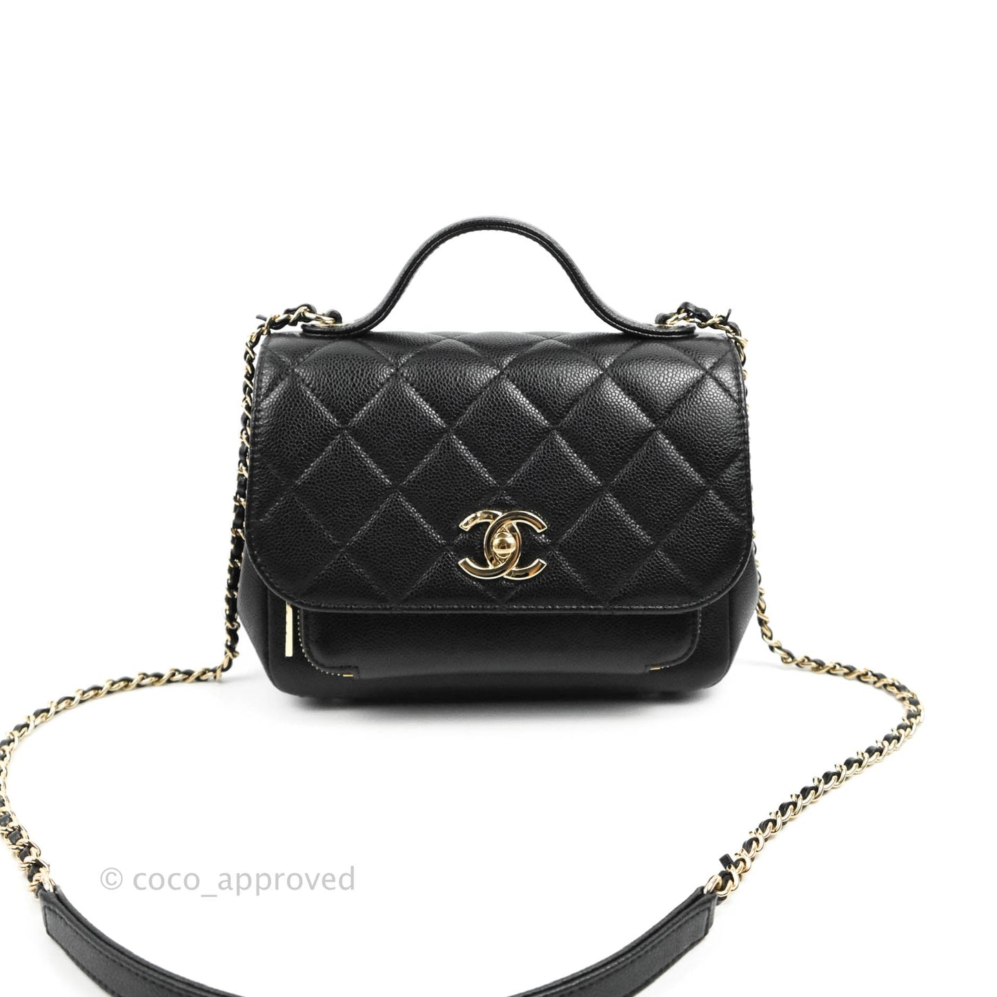 Chanel Quilted Small Business Affinity Flap Black Caviar Gold Hardware