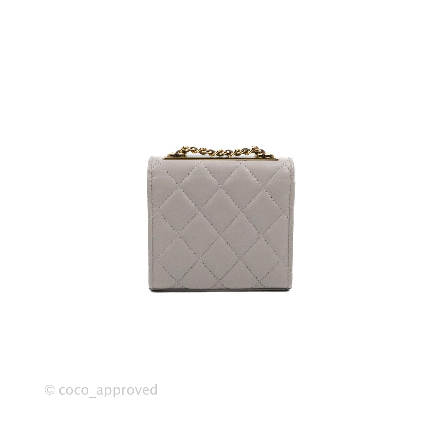 Chanel Mini Quilted Trendy CC Clutch With Chain Grey Lambskin Gold Hardware