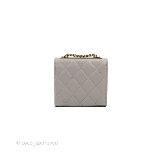 Chanel Mini Quilted Trendy CC Clutch With Chain Grey Lambskin Gold Hardware