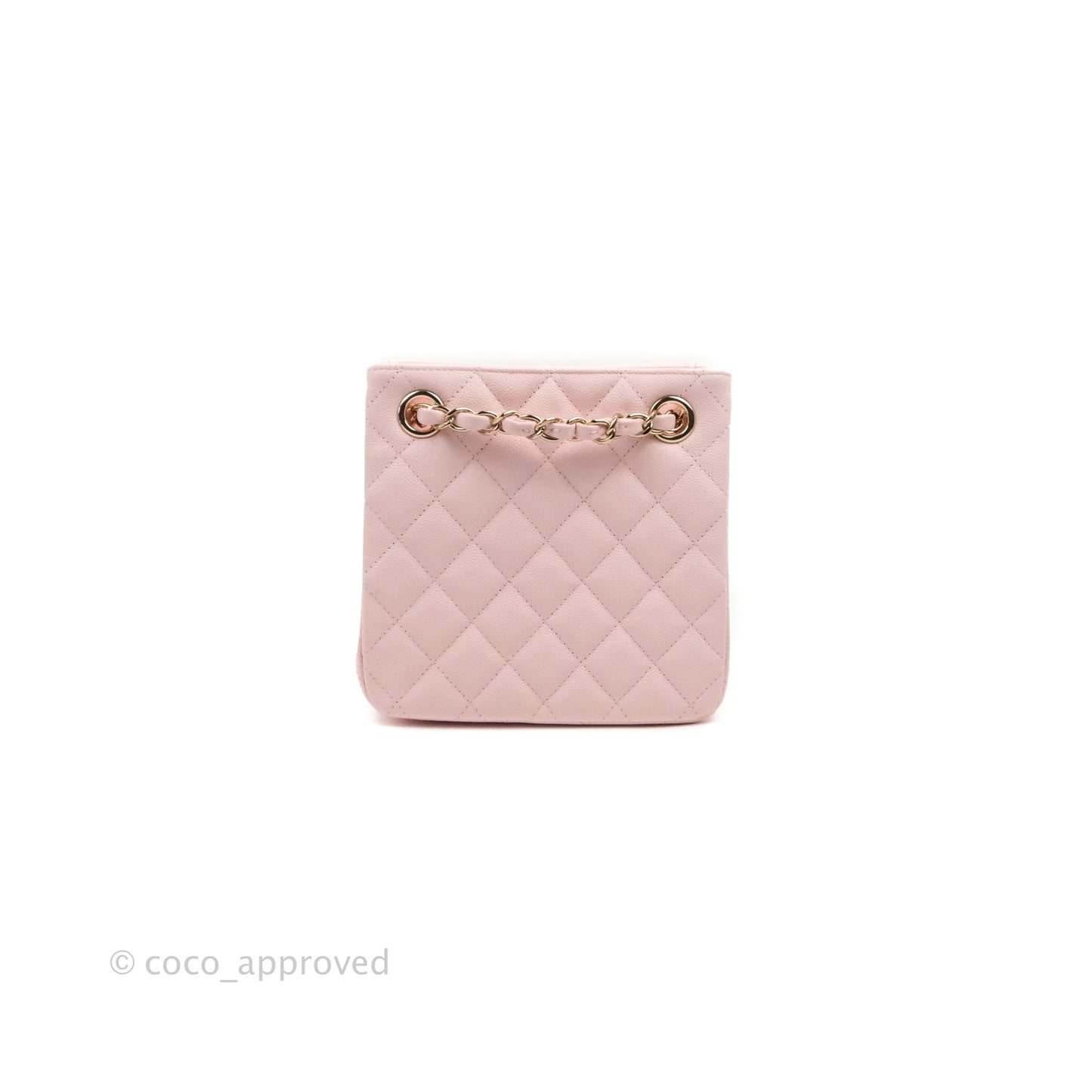 Chanel Quilted Mini Bucket Bag Light Pink Caviar Gold Hardware