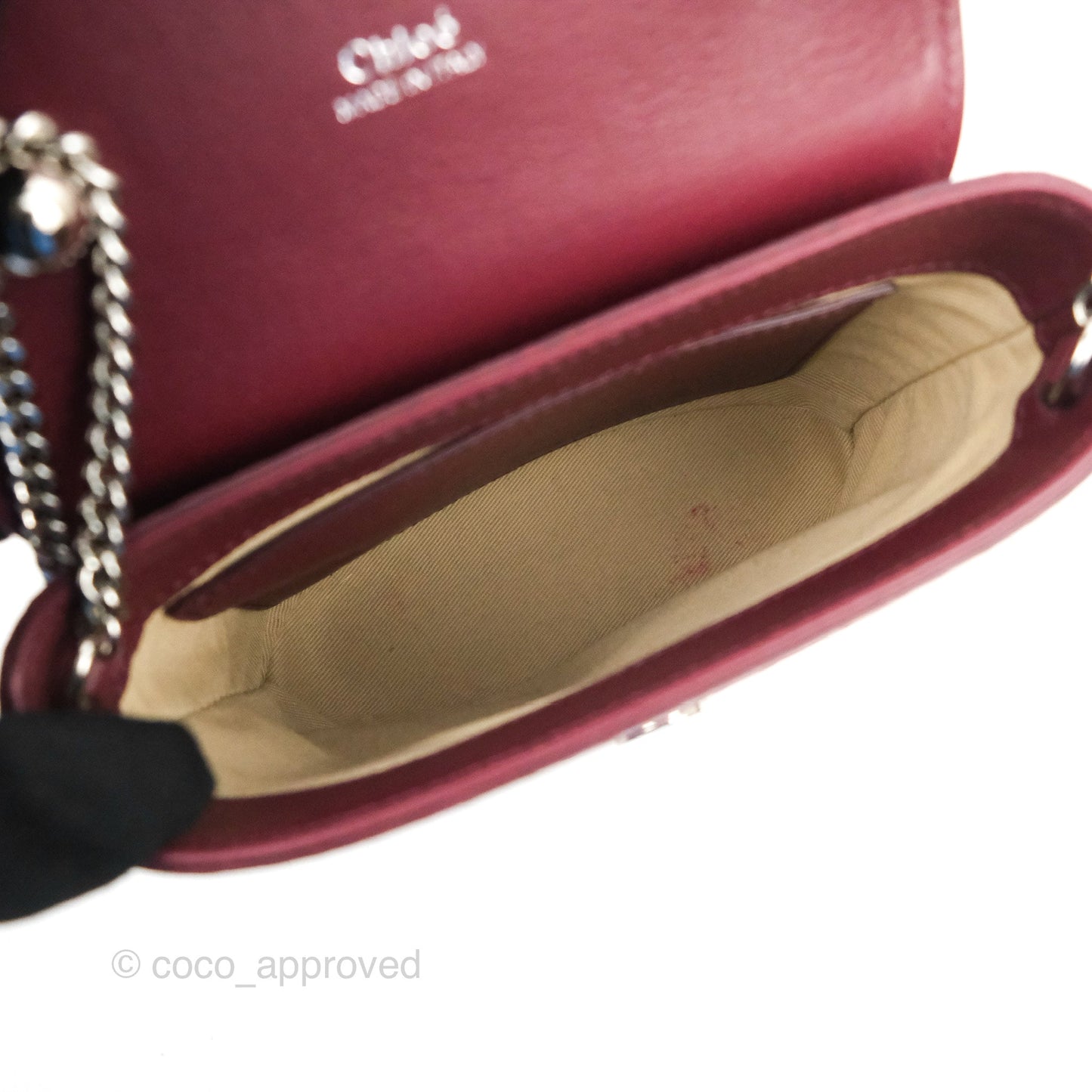Chloé Small Aby Lock Chain Bag Brown/Purple Embossed Calfskin