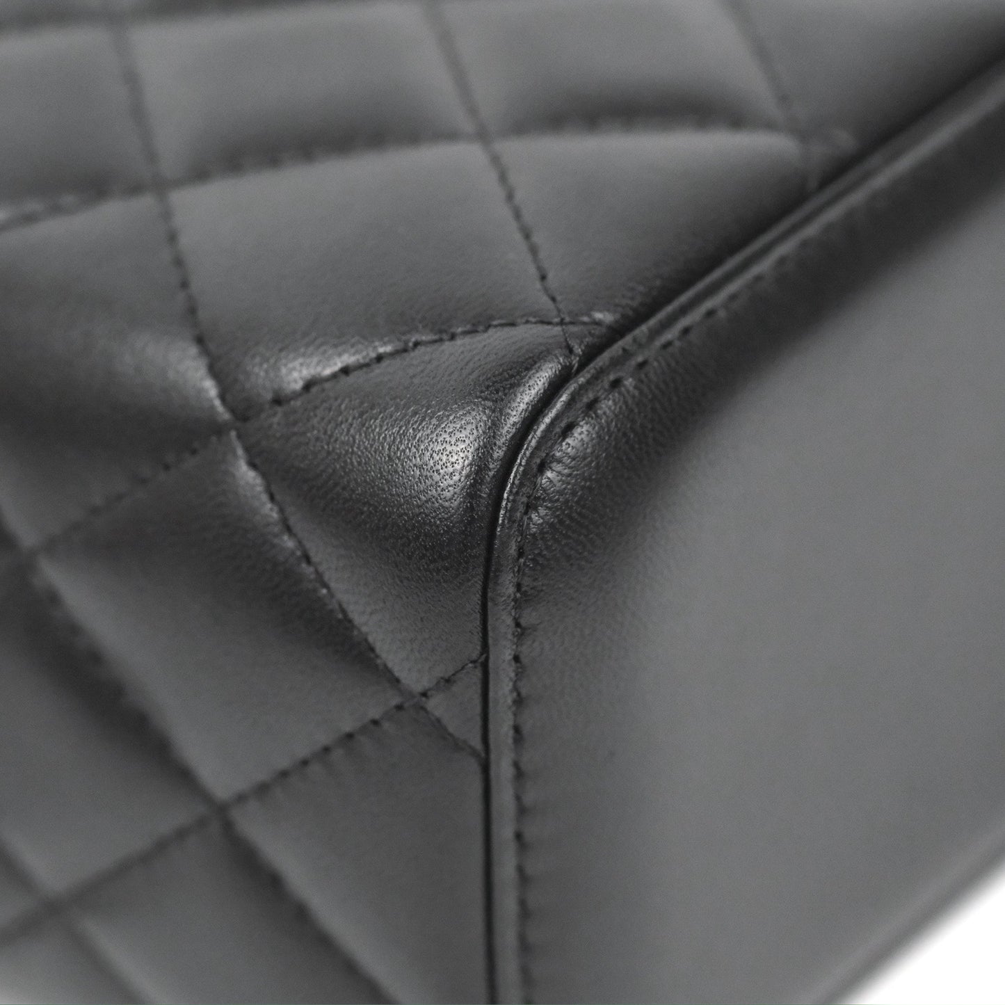 Chanel Vanity Rectangular Top Handle Black Lambskin Gold Hardware