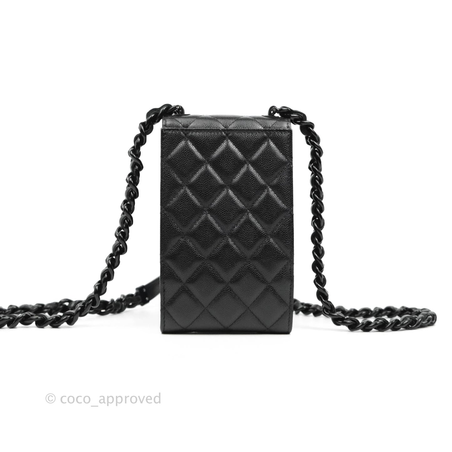 Chanel Quilted So Black Phone Holder Incognito Hardware