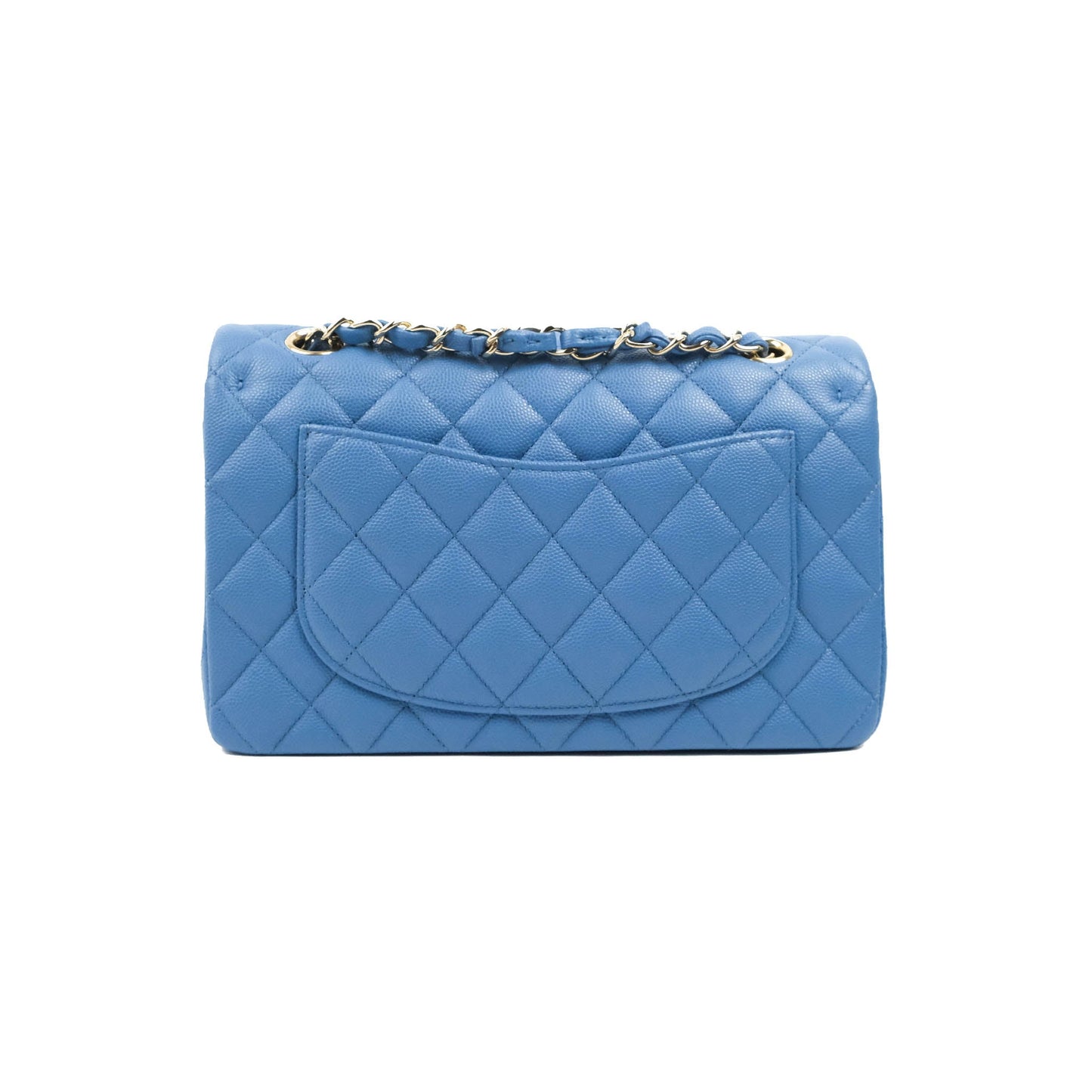 Chanel Small Classic Quilted Flap Blue Caviar Gold Hardware