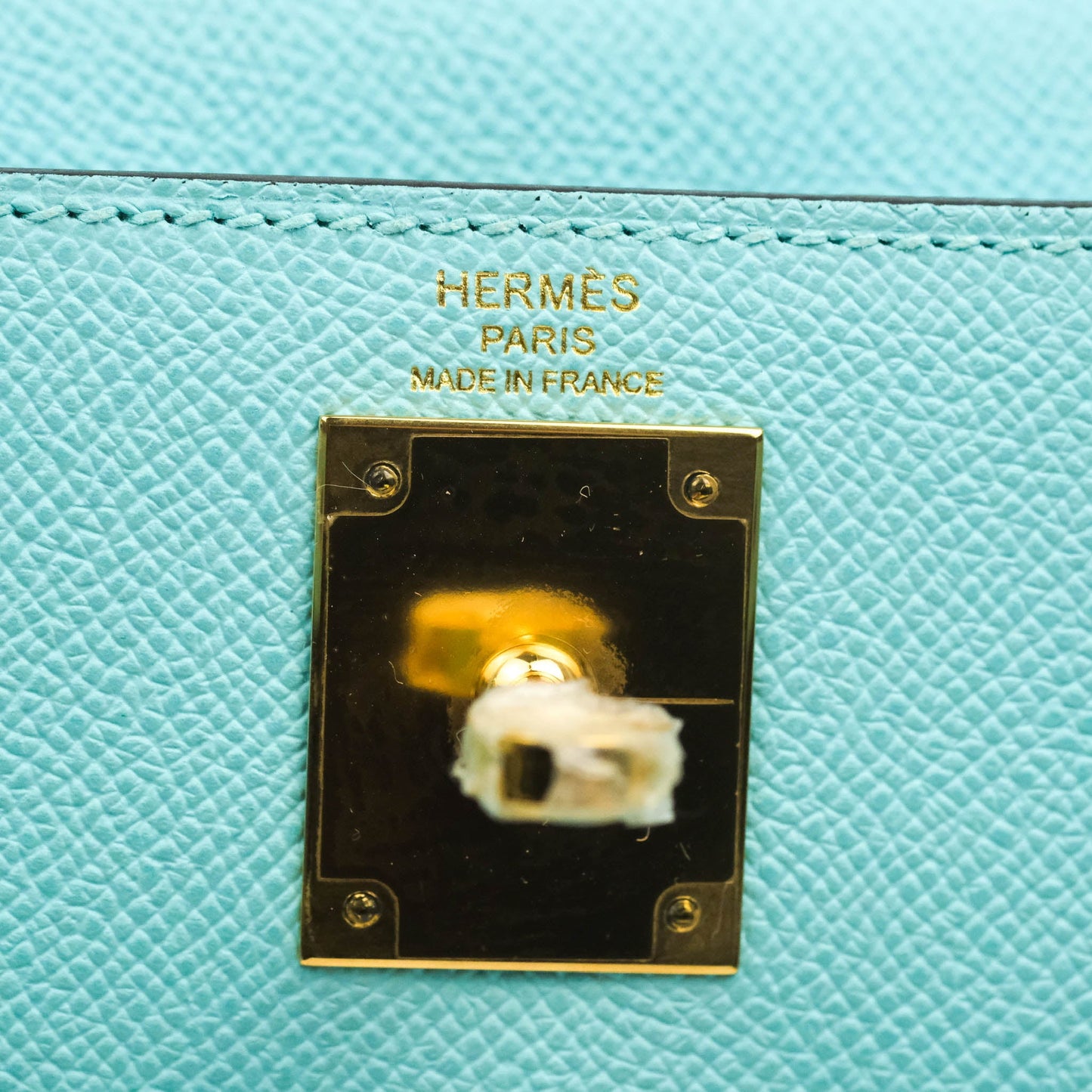 Hermès Sellier Kelly 28 Veau Epsom Bleu Atoll Gold Hardware