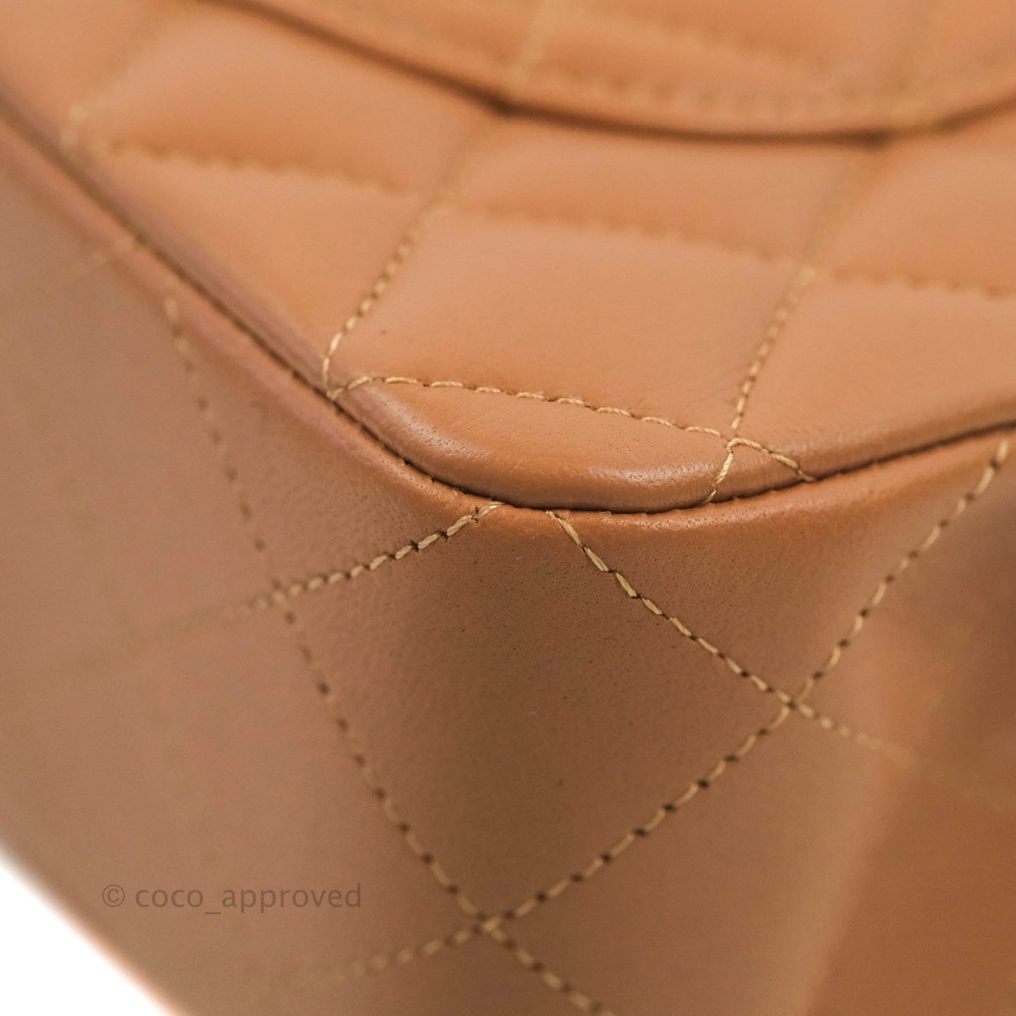 Chanel Small Classic Quilted Flap Dark Beige Caramel Lambskin Gold Hardware 22S