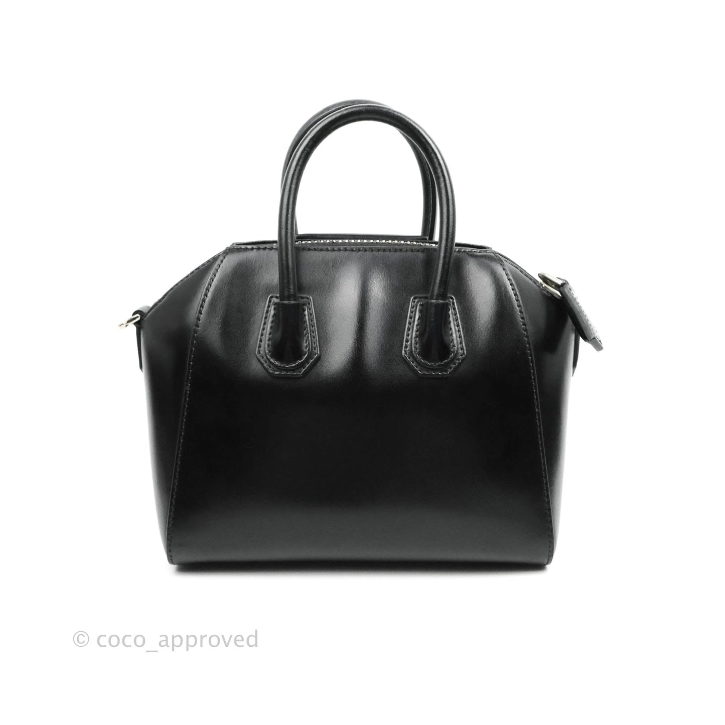 Givenchy Antigona Black Glazed Calfskin Silver Hardware