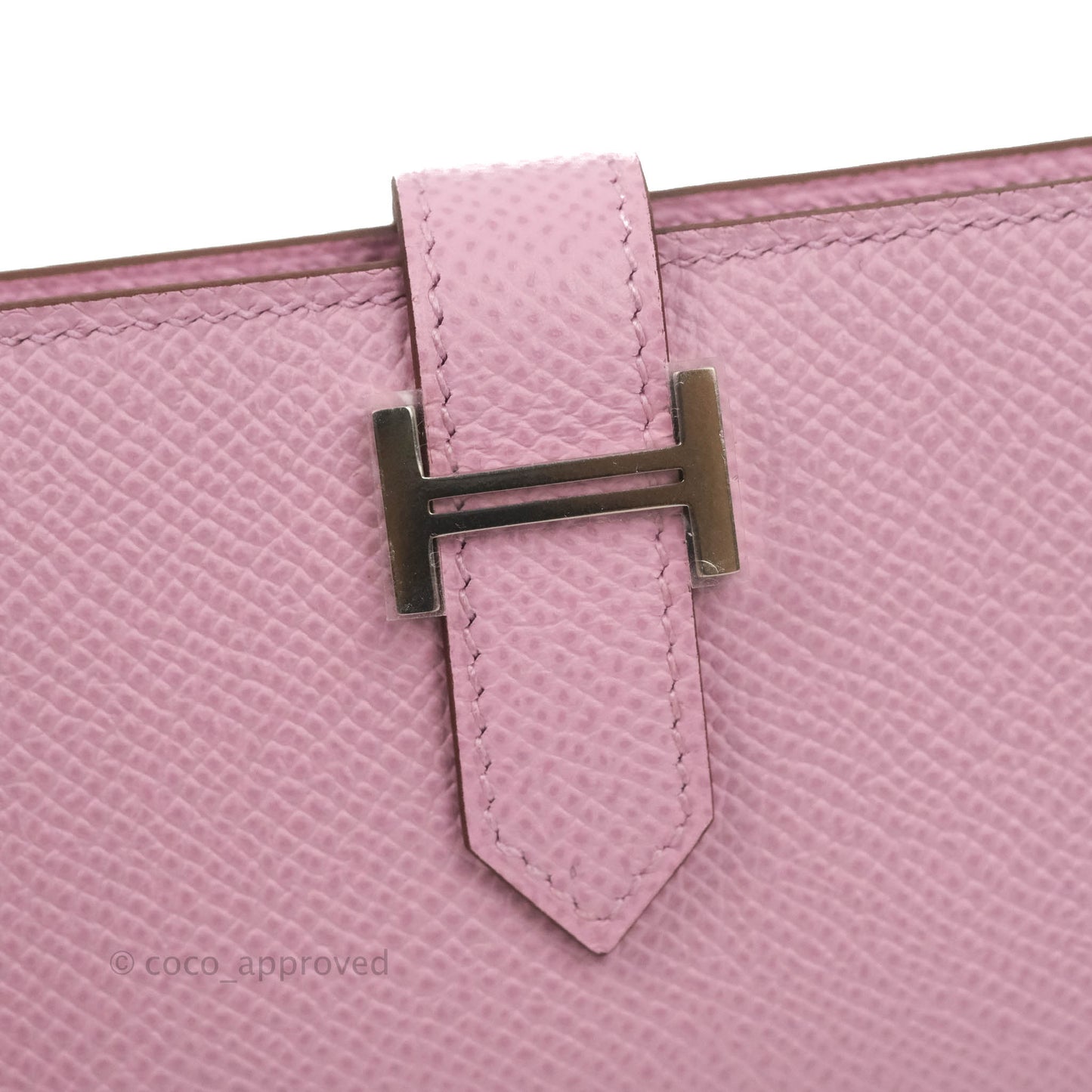Hermes Bearn Card Holder Epsom Mauve Sylvester Palladium Hardware