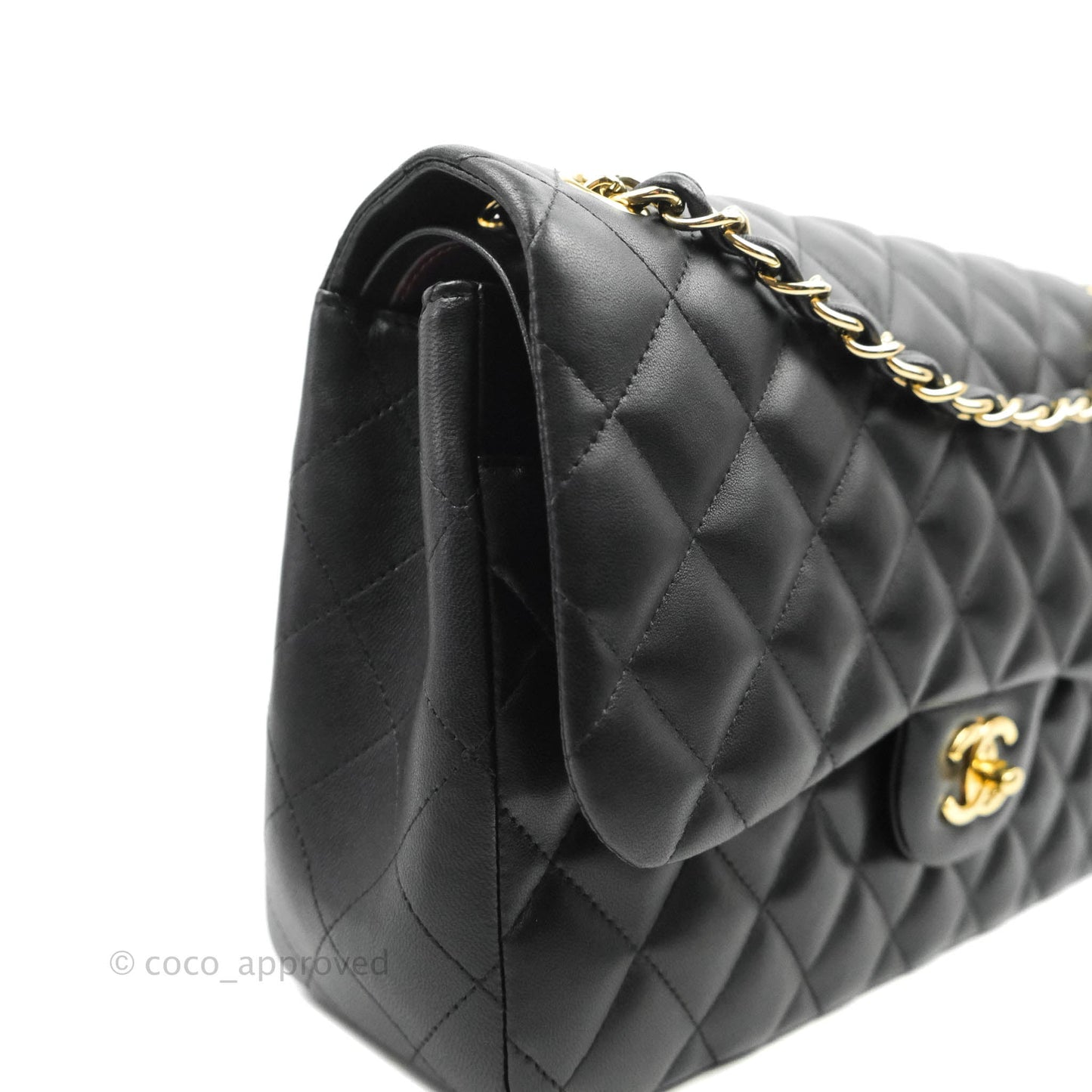 Chanel Jumbo Double Flap Black Lambskin Gold Hardware