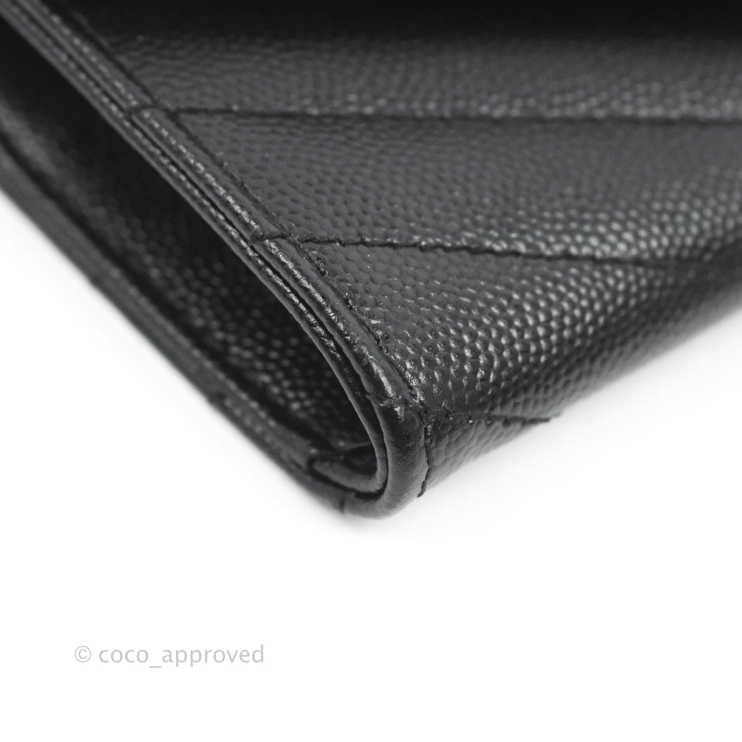 Saint Laurent Monogramme Envelope Wallet Black Grained Calfskin Gold Hardware